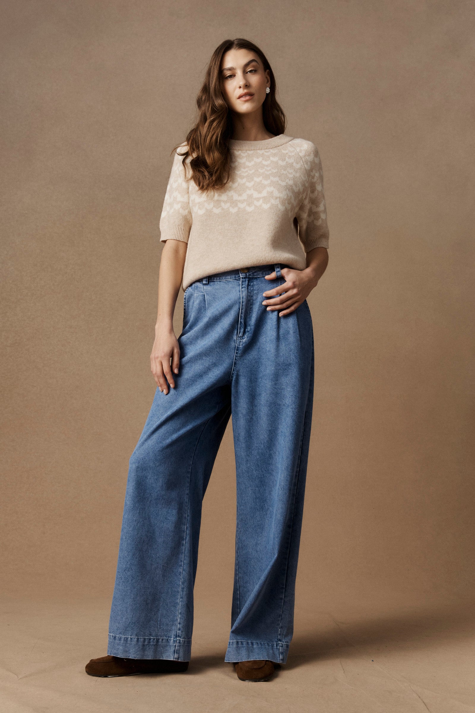 Maasai Knit Top - Dune/Bisque