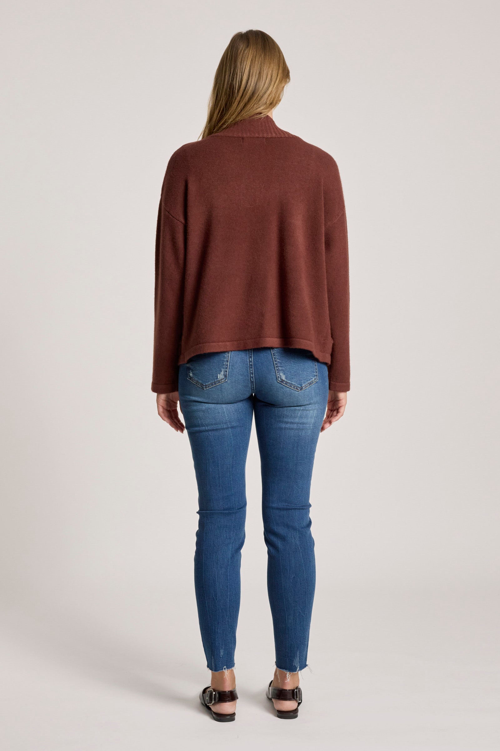 Samira Crop Cardigan - Mahogany