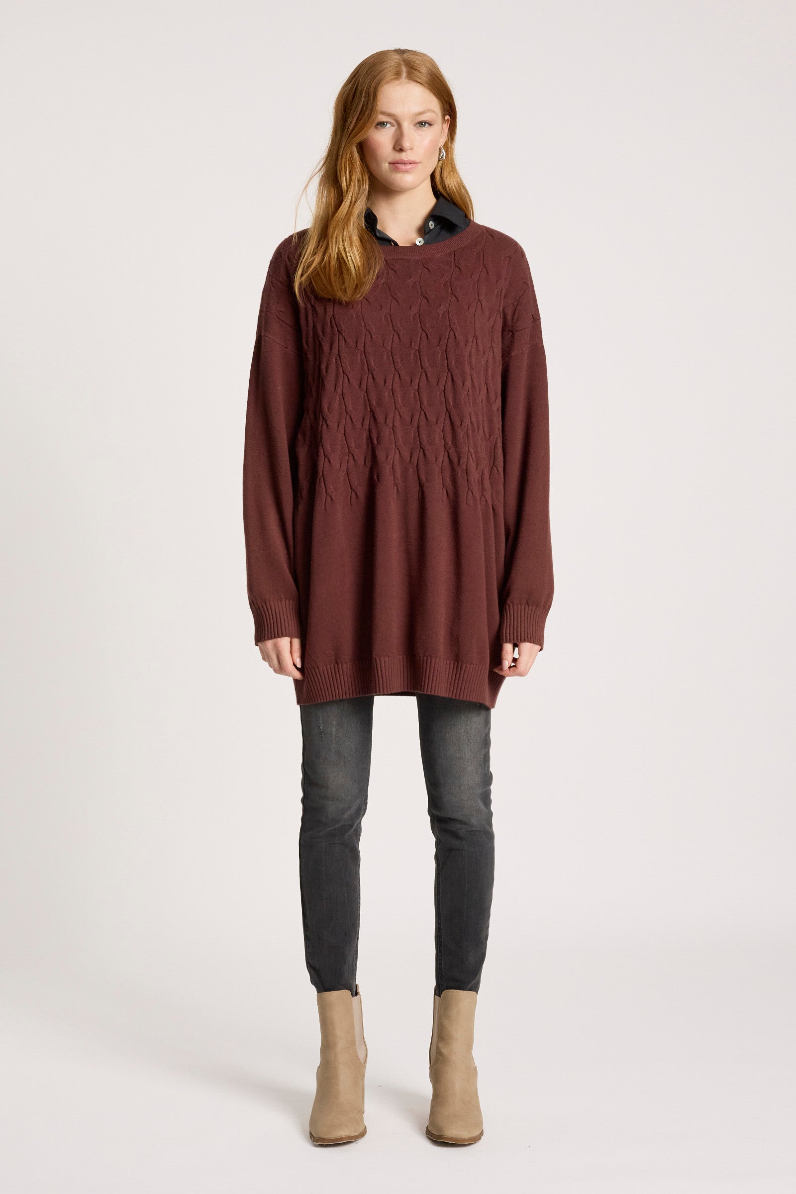 Samira Relaxed Knit - Mahogany