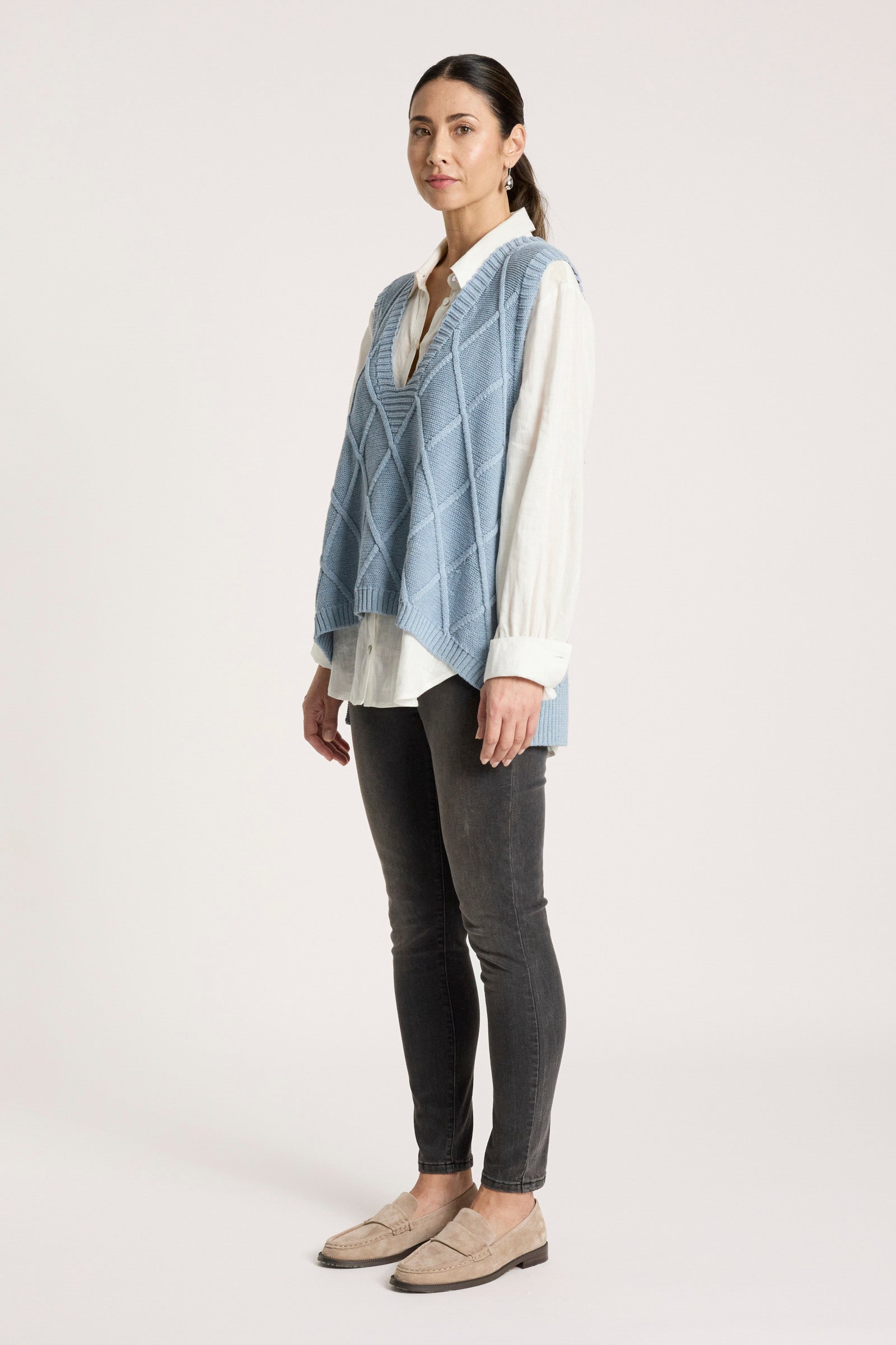 Liora Knit Vest - Lake