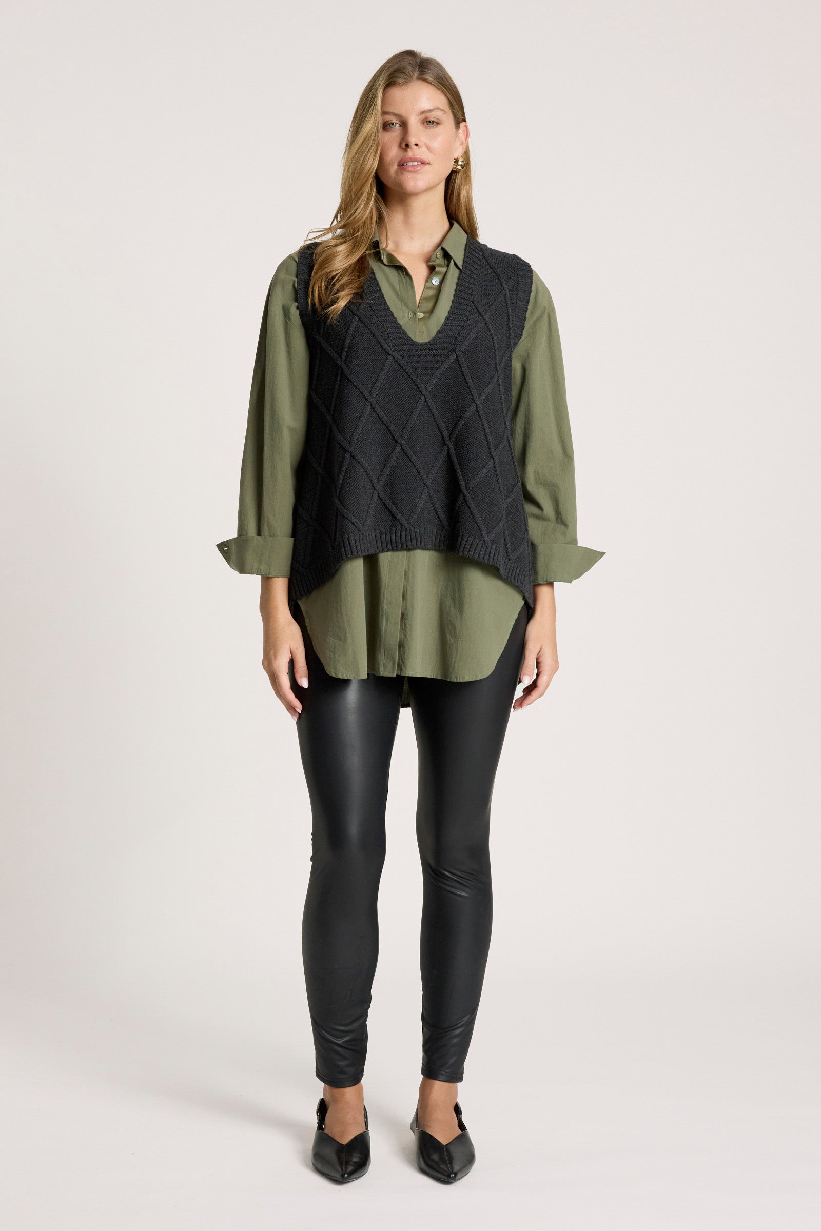 Liora Knit Vest - Char