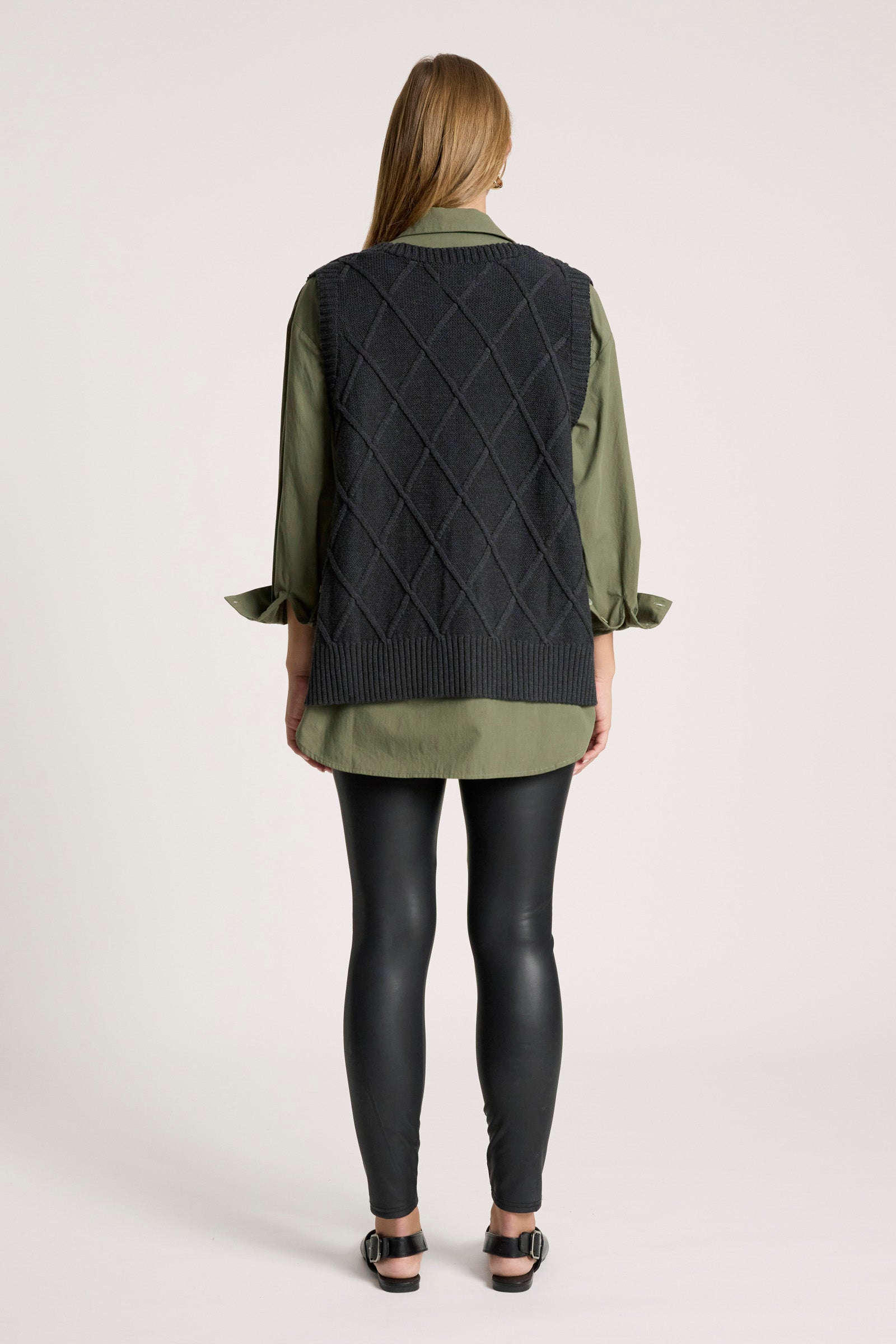 Liora Knit Vest - Char