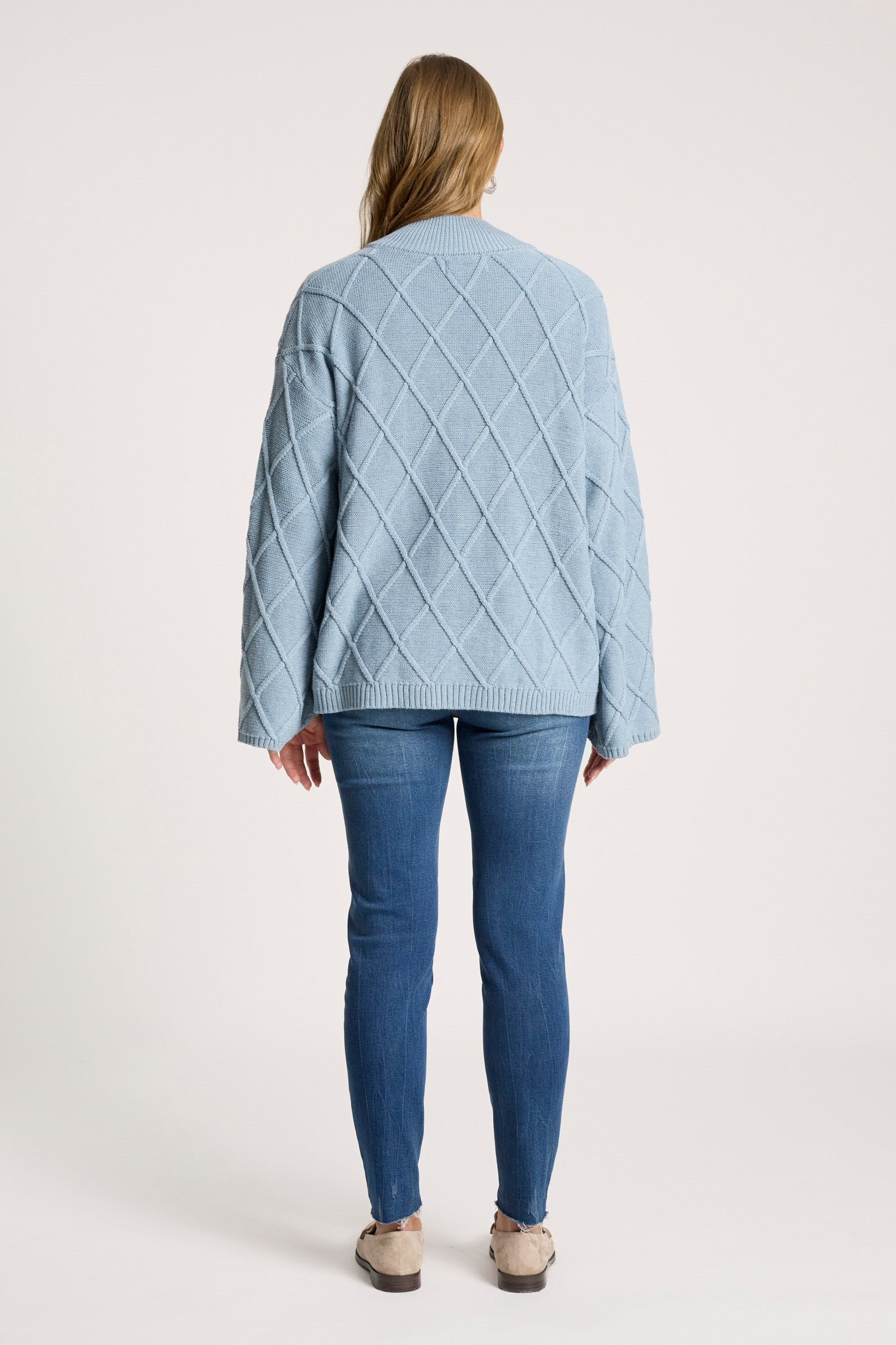 Liora Crop Cardigan - Lake