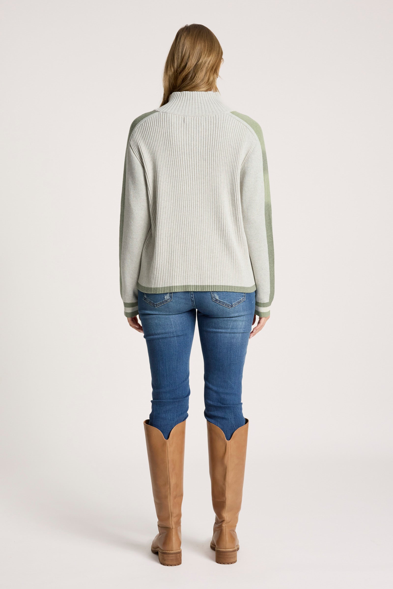 Liora Zip Jumper - Bisque/Sage