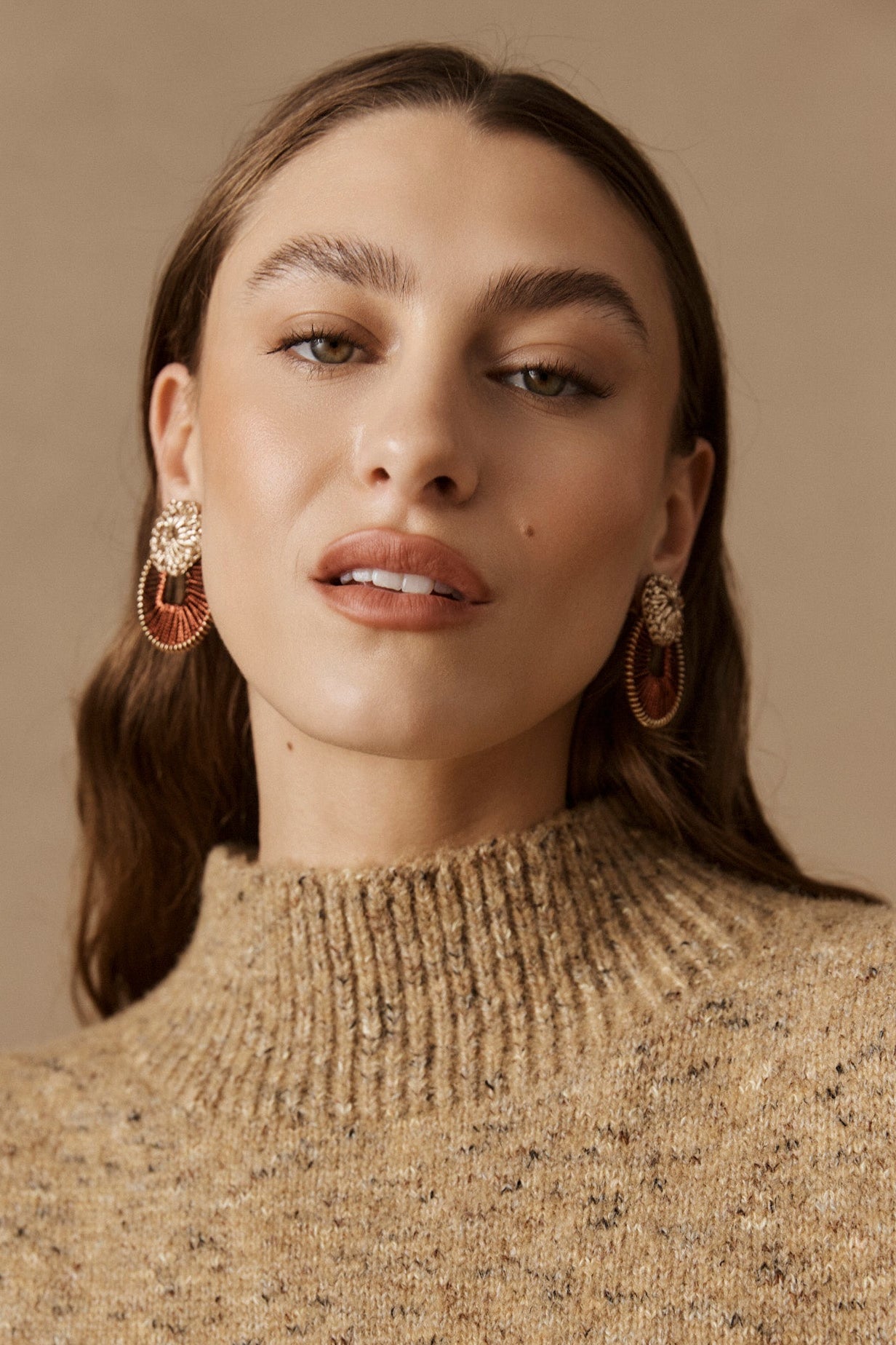 Berber Woven Earring - Gold Flora