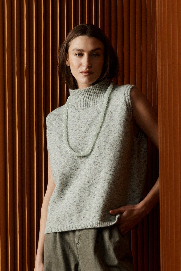 Zarda Long Necklace - Sage