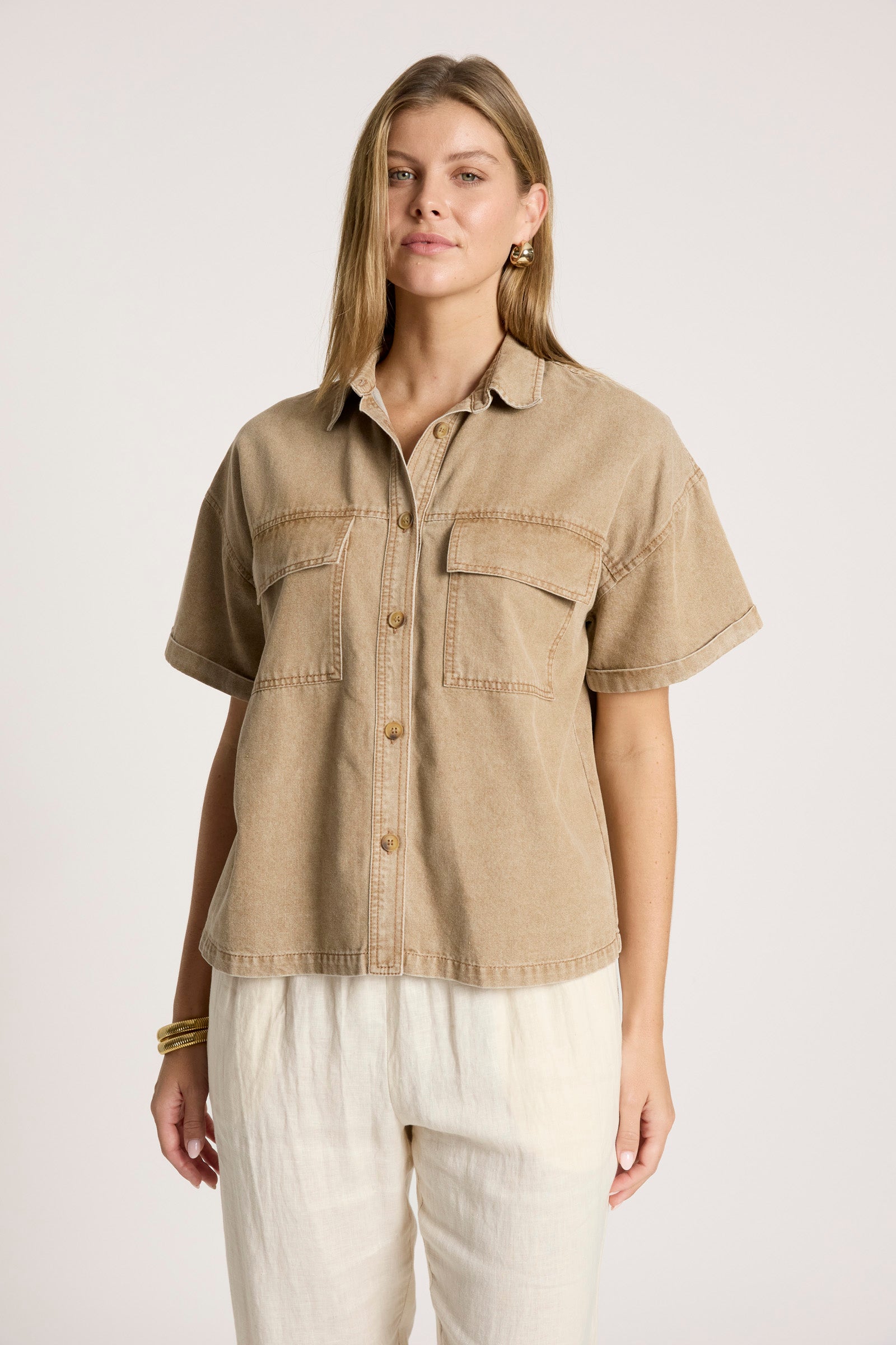 Bodhi Denim Shirt - Fawn