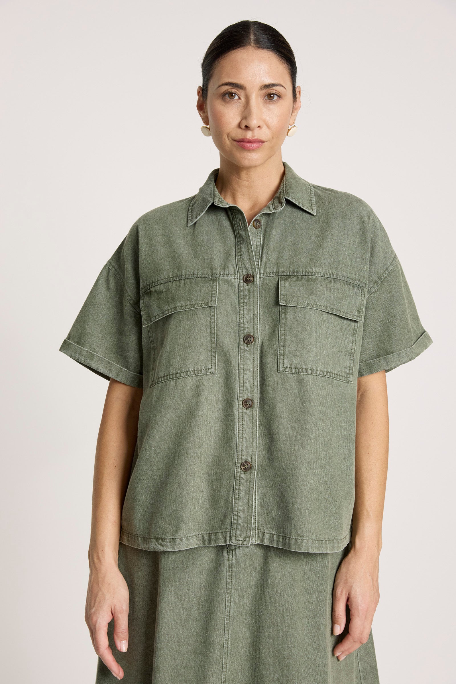 Bodhi Denim Shirt - Olive