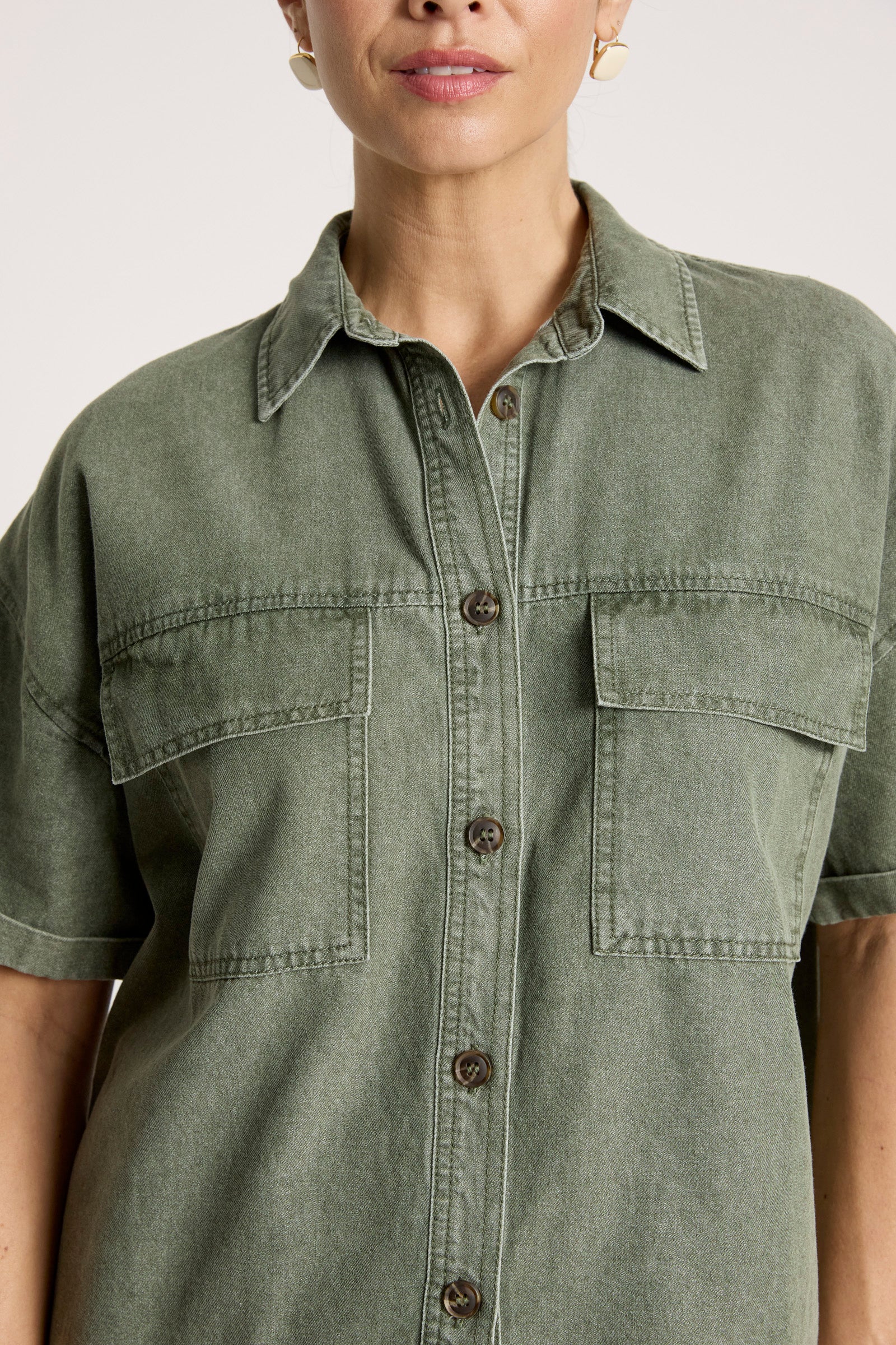 Bodhi Denim Shirt - Olive