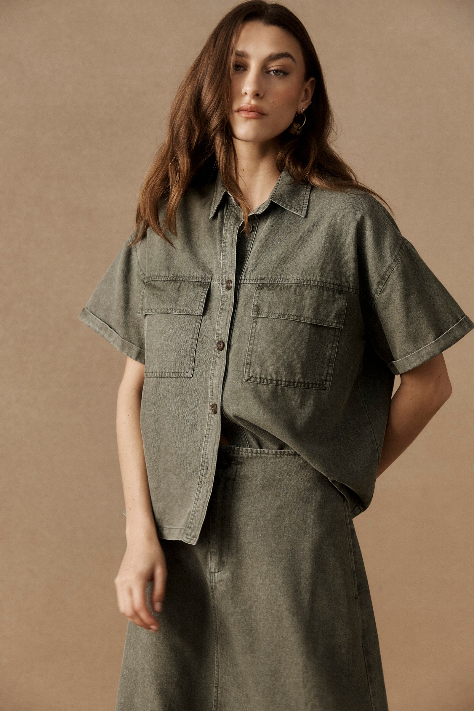 Bodhi Denim Shirt - Olive