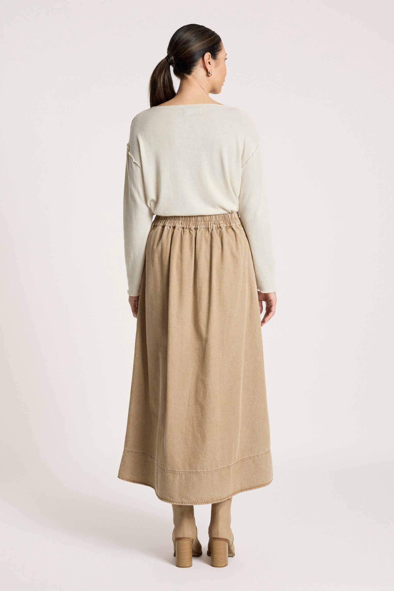 Bodhi Denim Skirt - Fawn