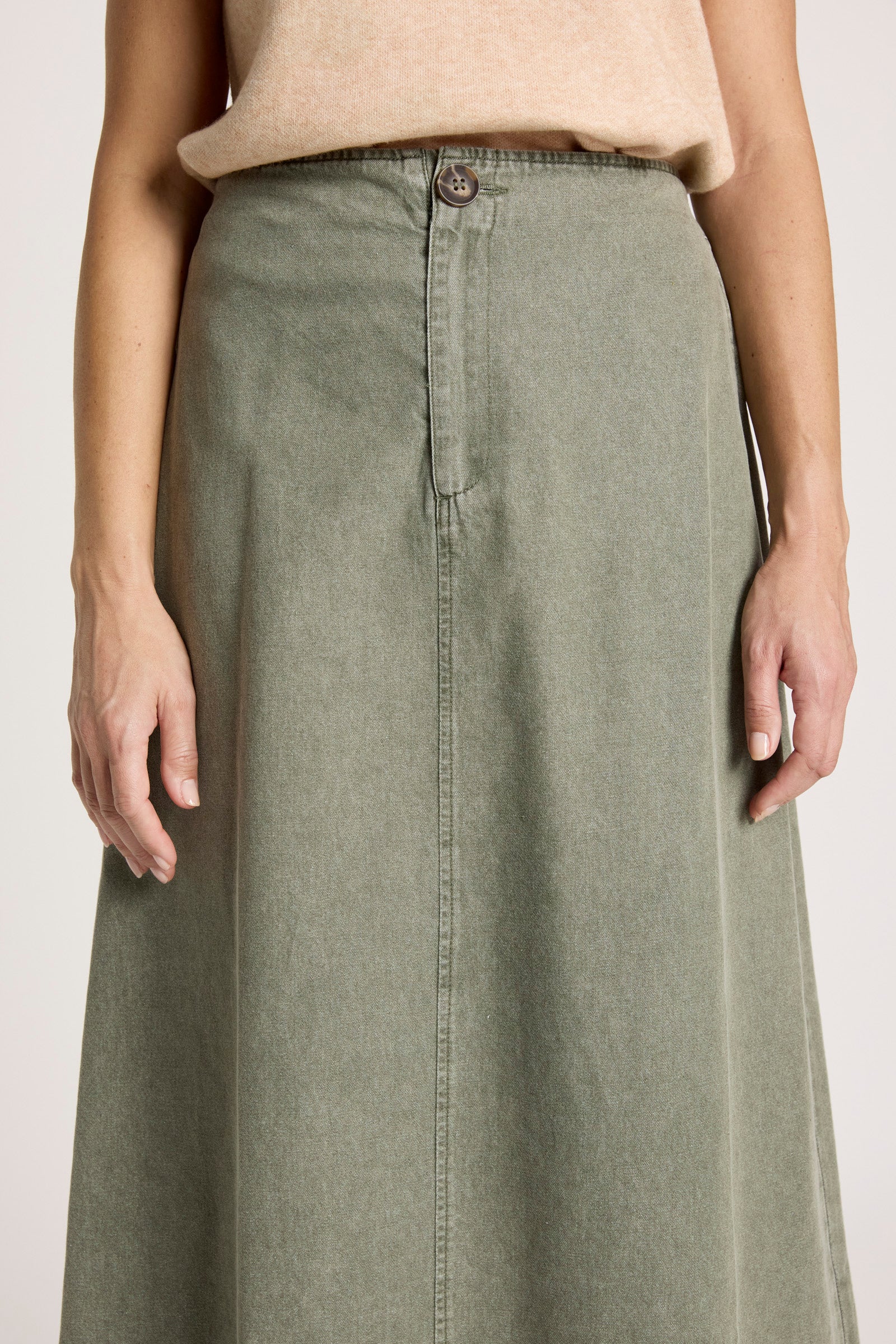 Bodhi Denim Skirt - Olive