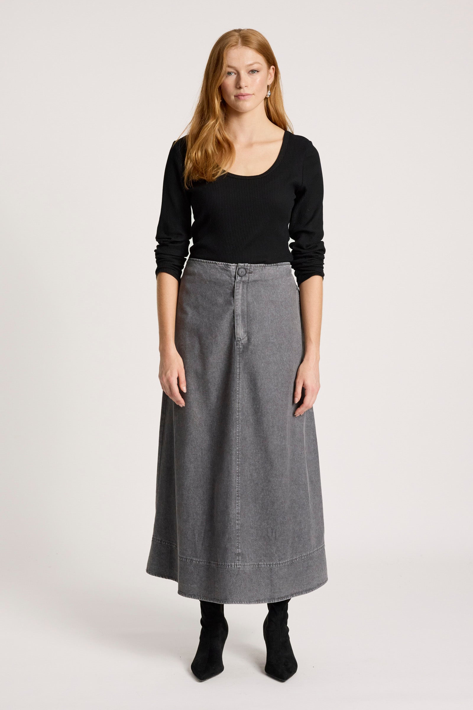 Bodhi Denim Skirt - Black
