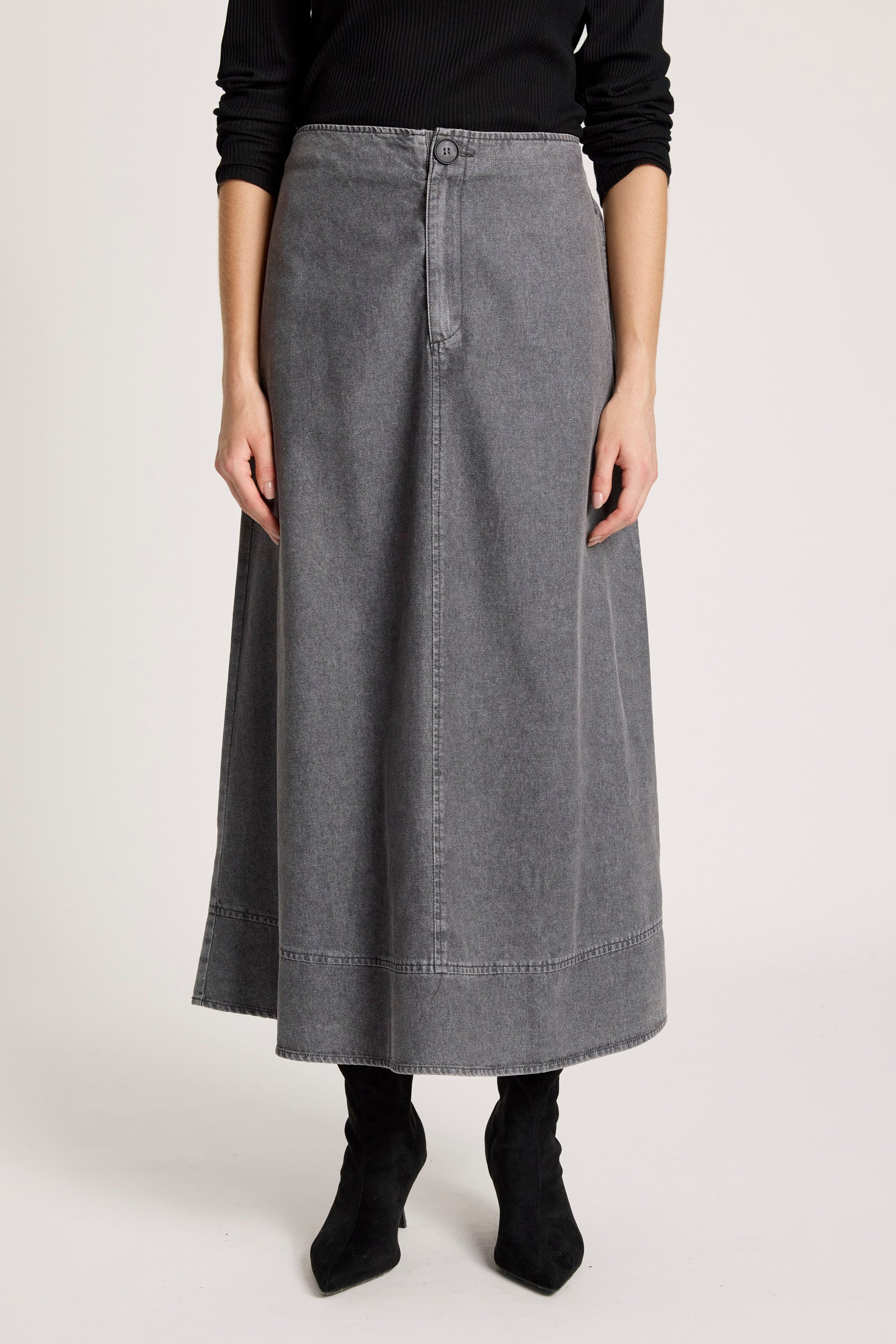 Bodhi Denim Skirt - Black