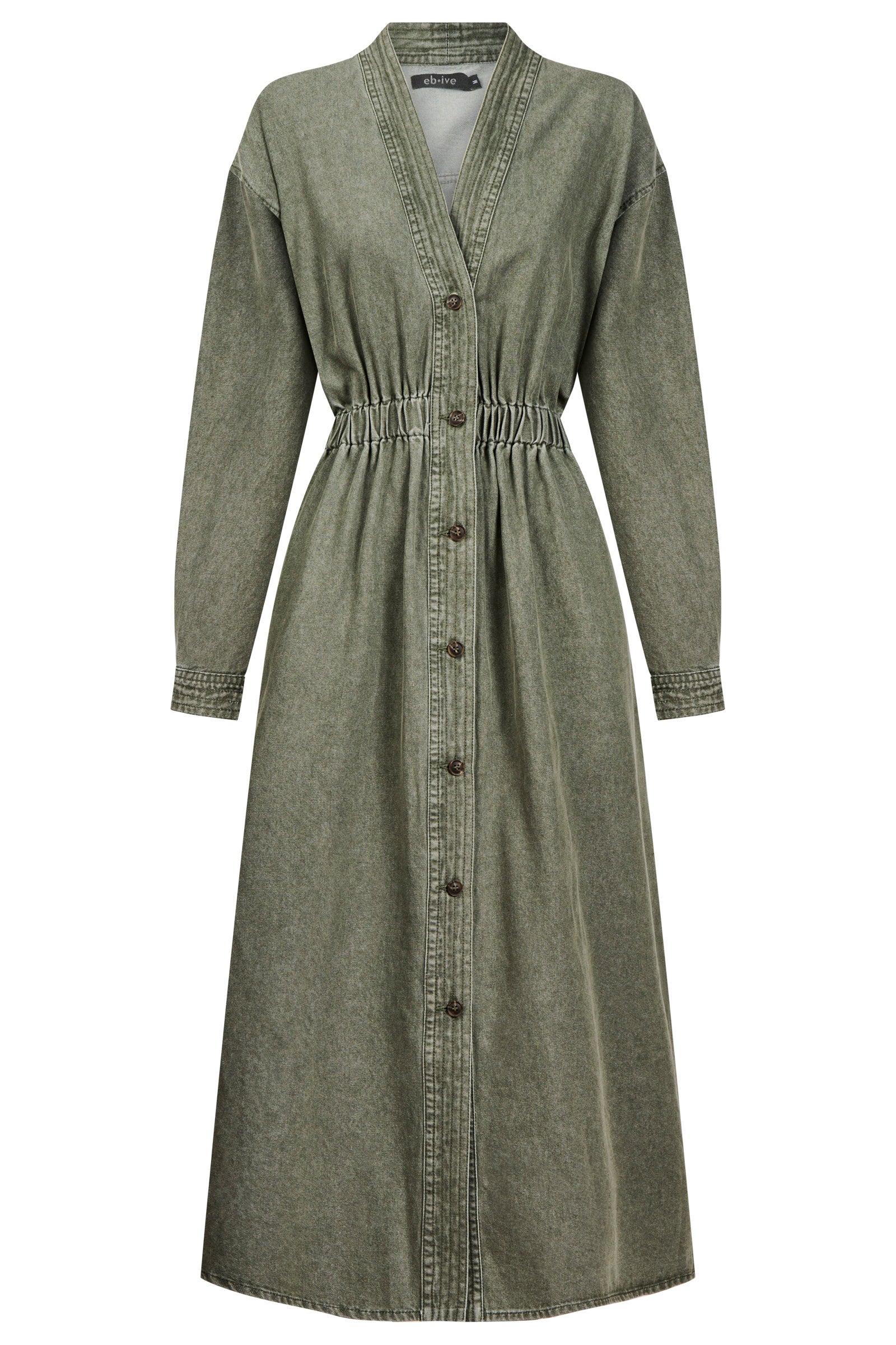Bodhi Denim Dress - Olive