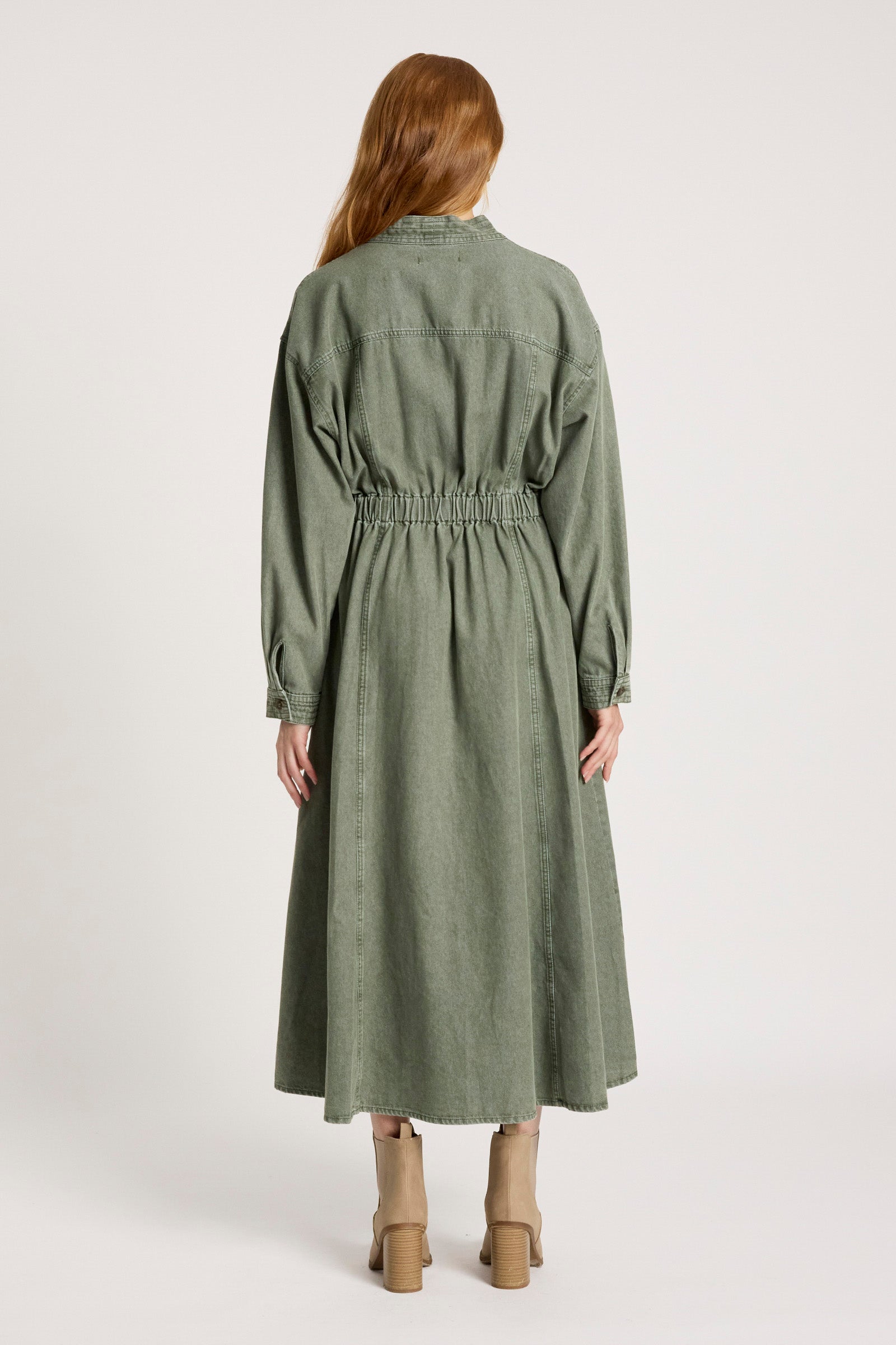 Bodhi Denim Dress - Olive