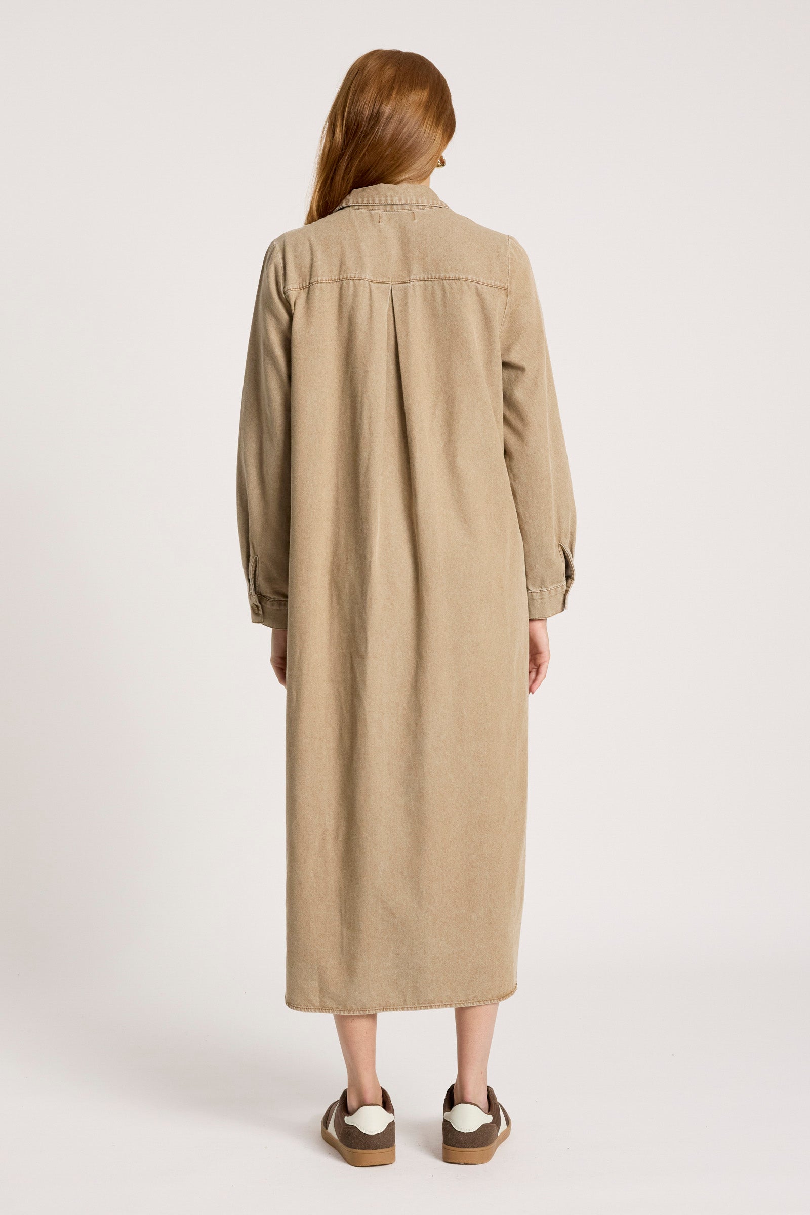 Bodhi Denim Shirt Dress - Fawn