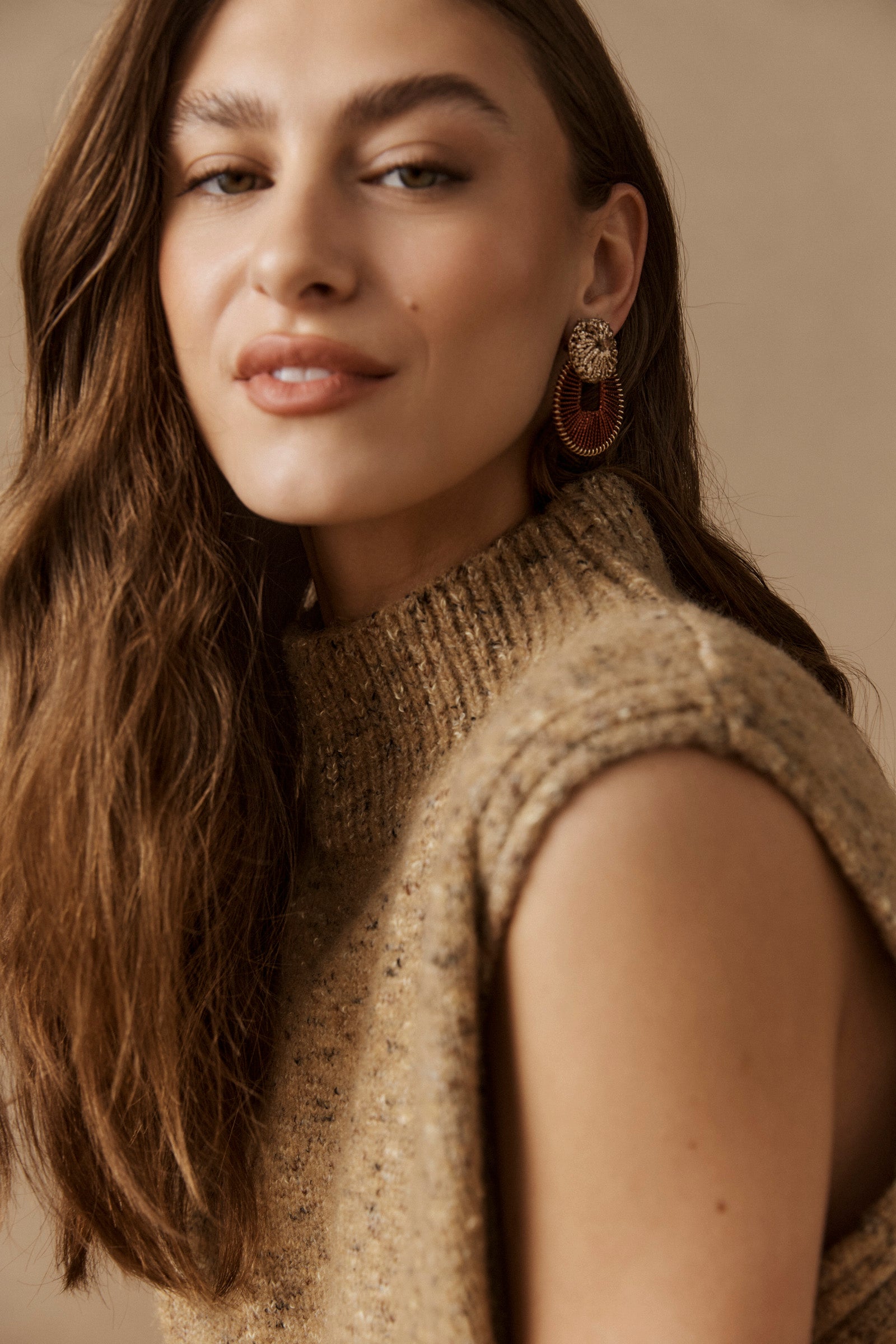 Berber Woven Earring - Gold Flora