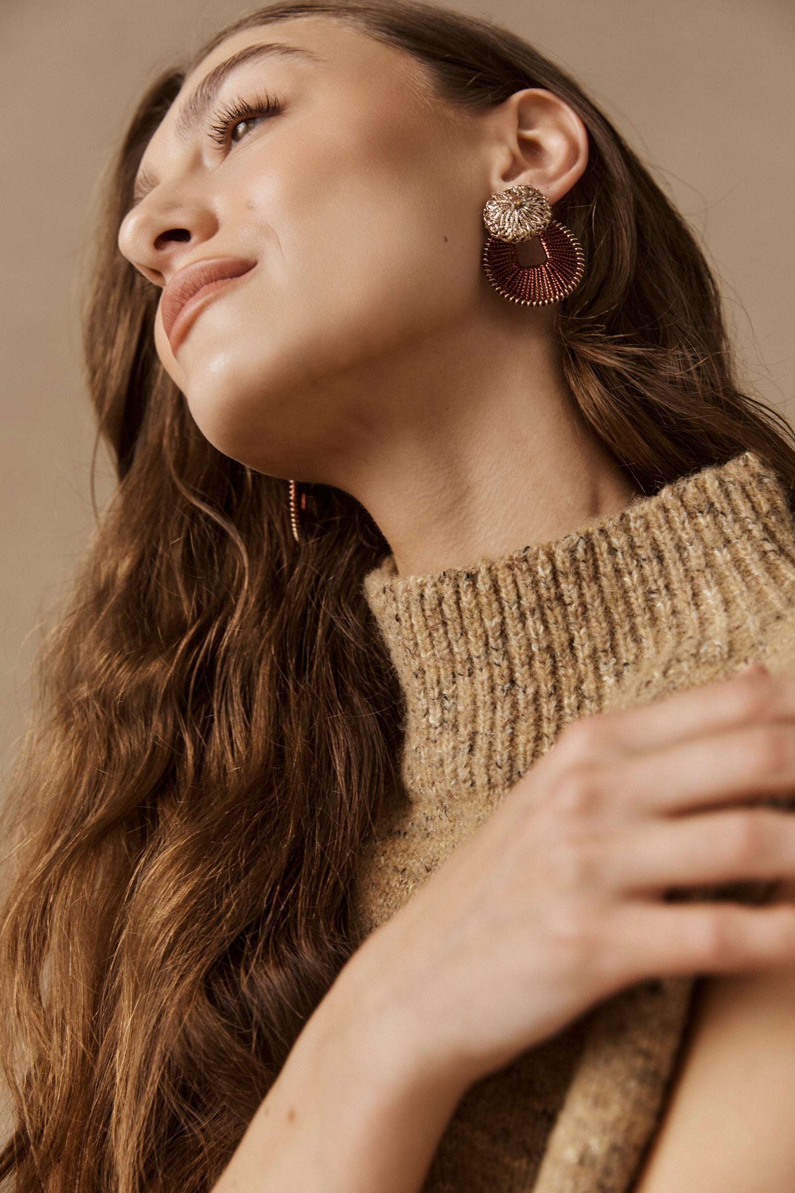 Berber Woven Earring - Gold Flora