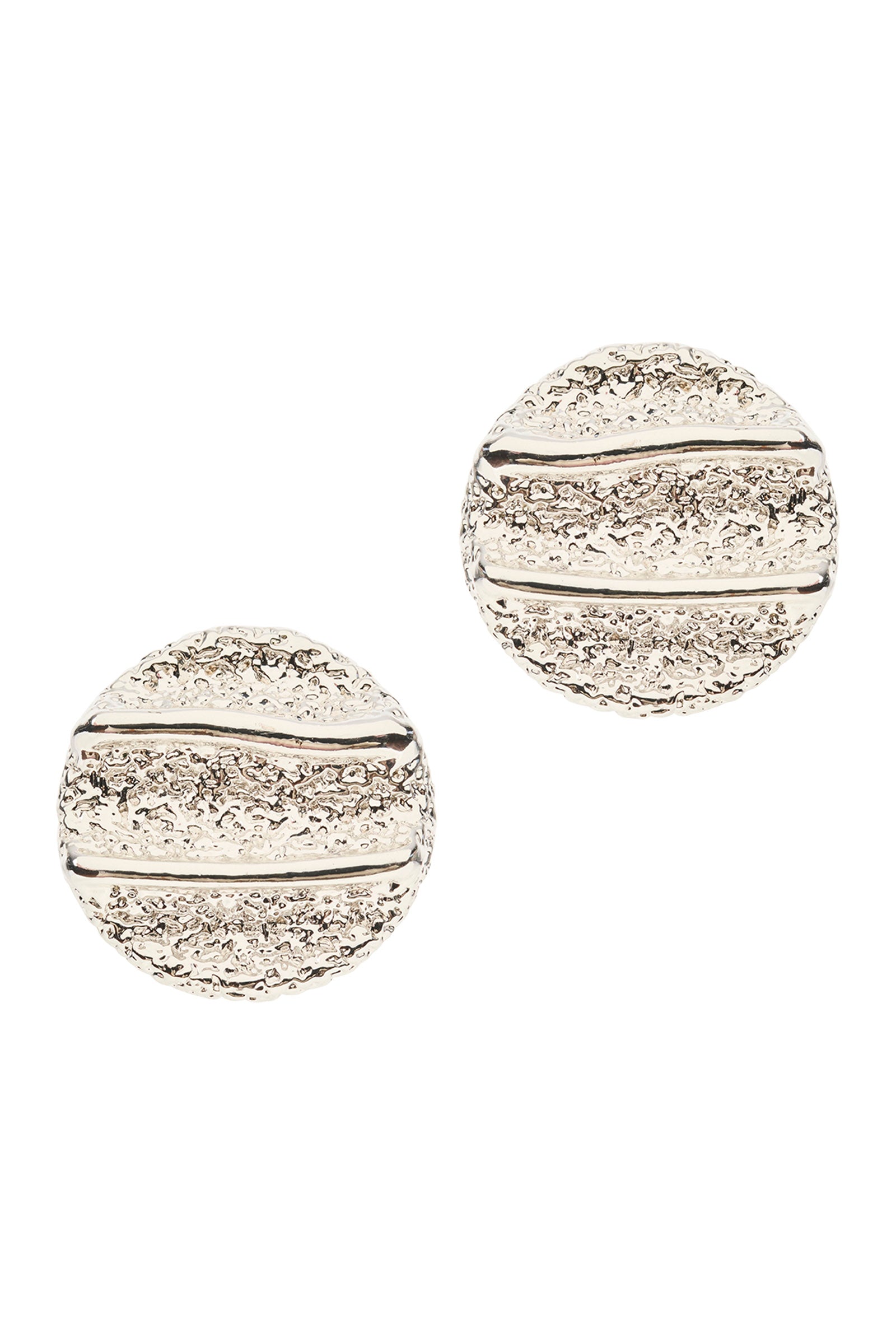 Roma Round Earring - Silver Round