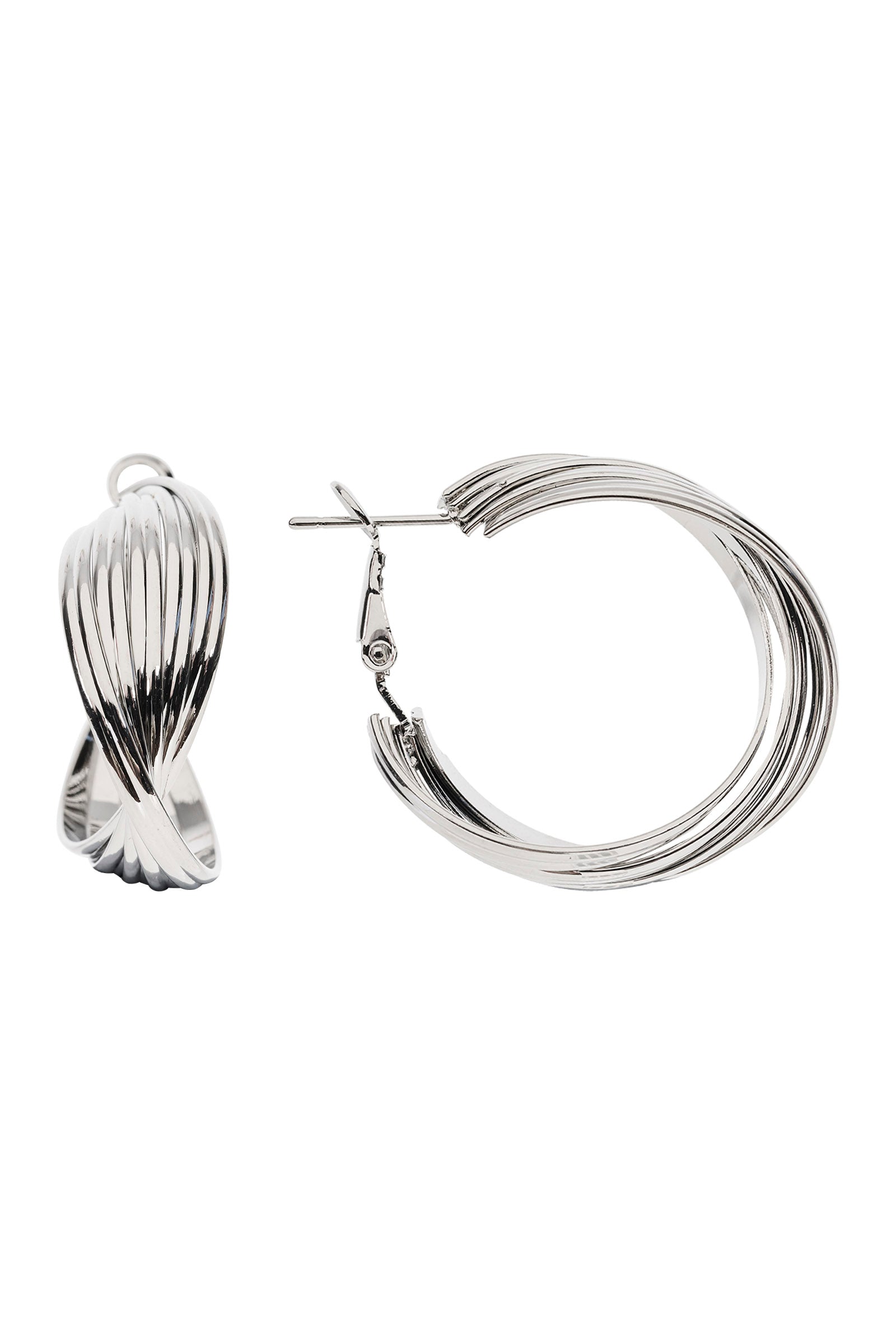 Himba Twist Hoop - Silver