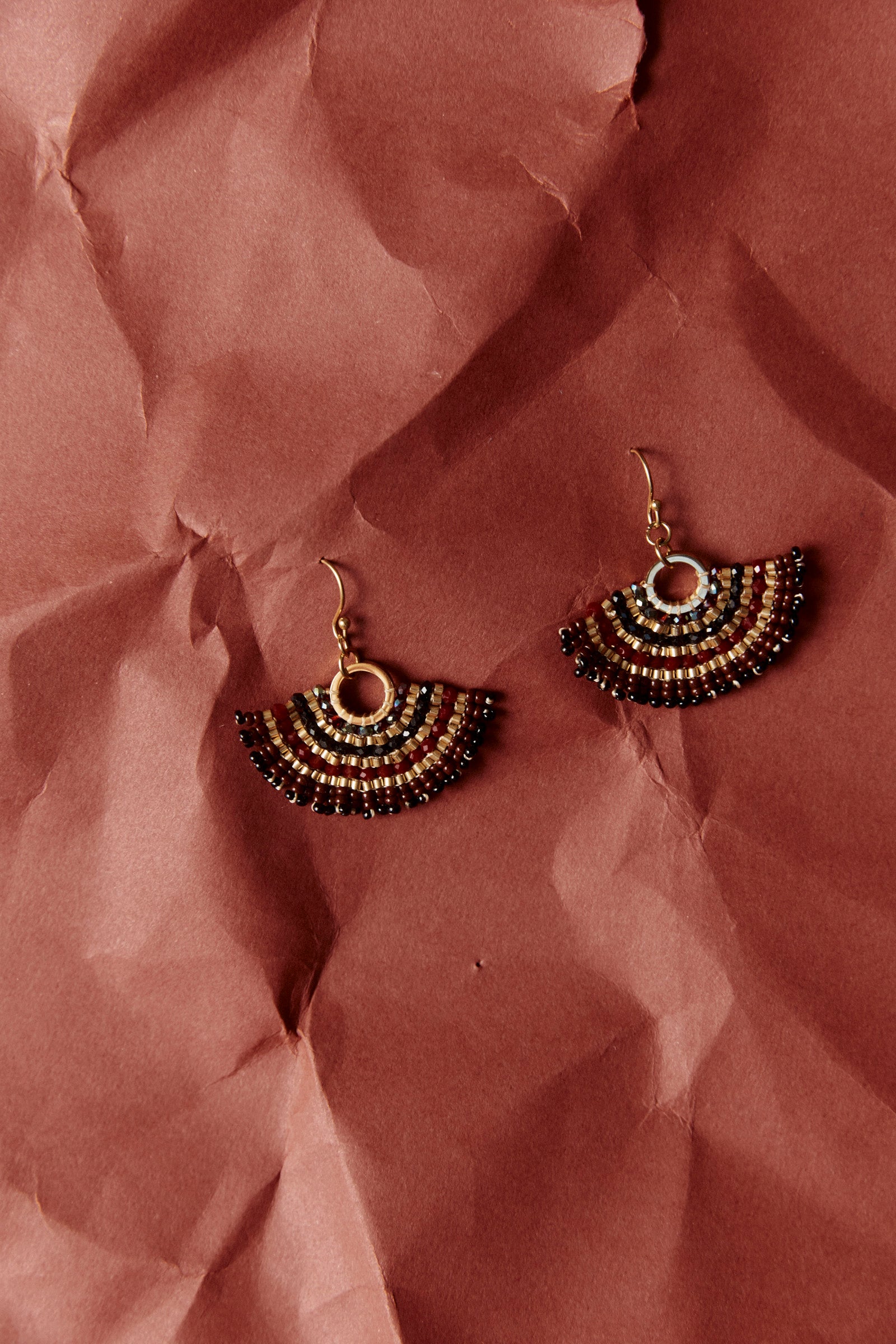 Ayla Fan Earring - Mahogany