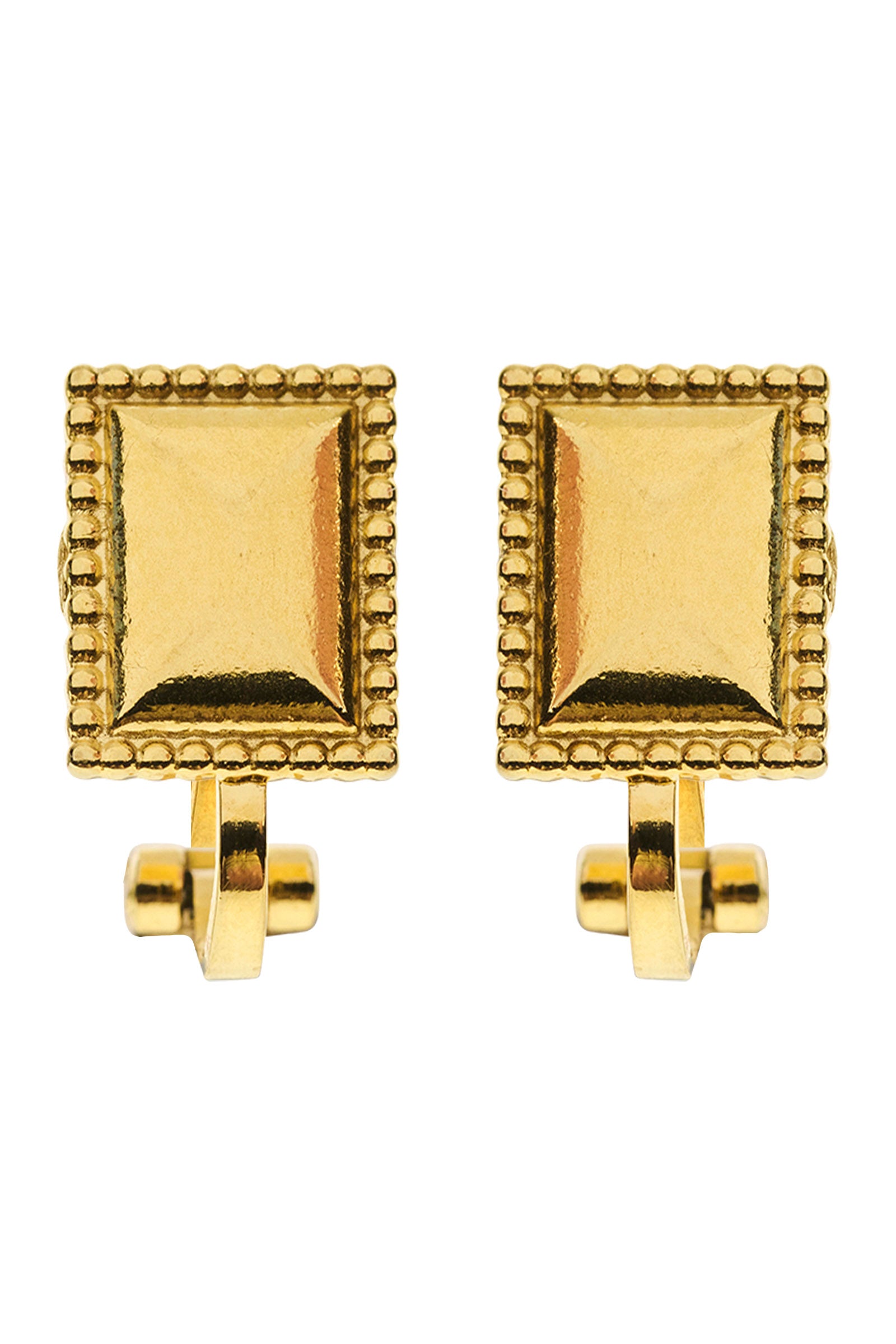 Heritage Clip On Earring - Gold Square