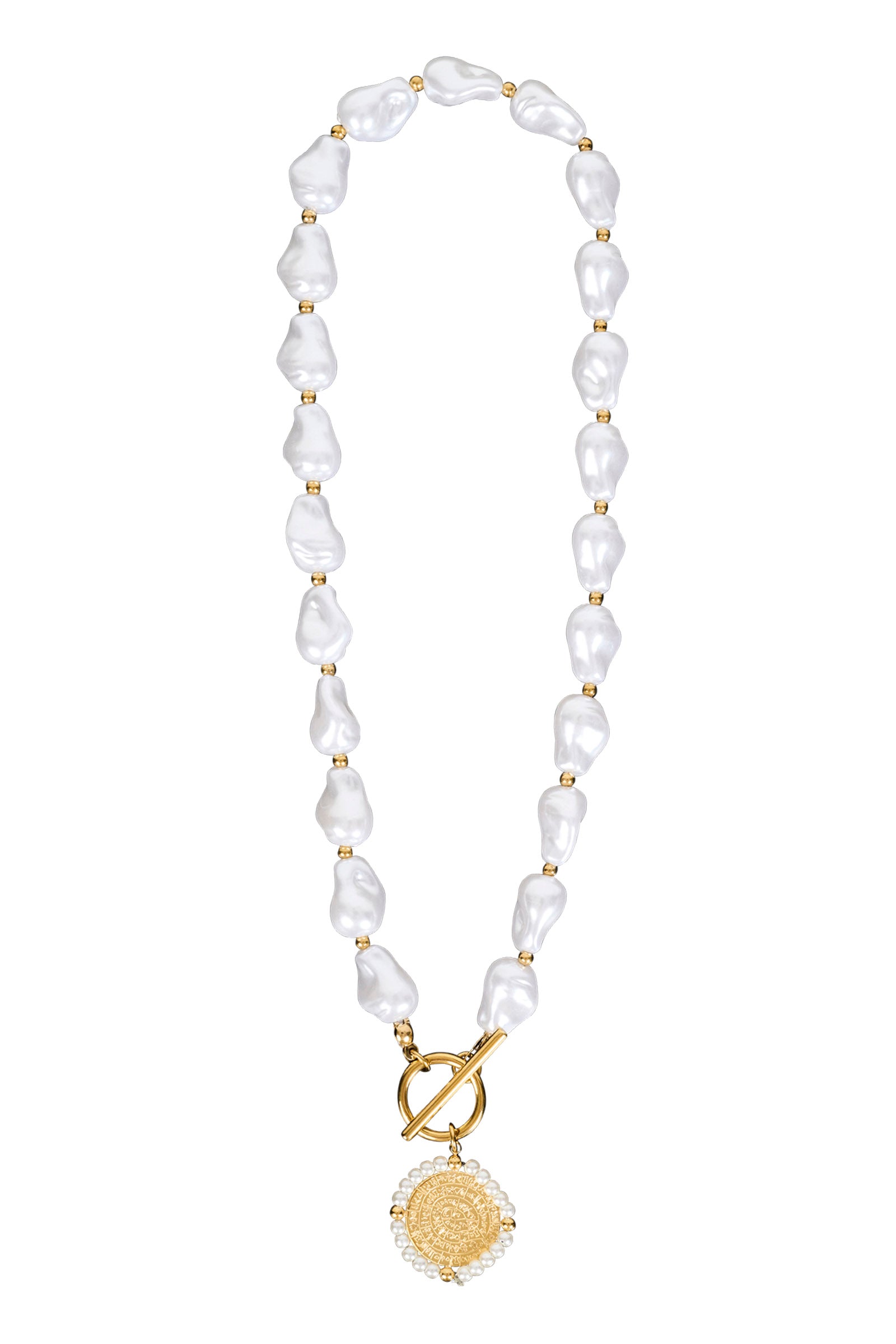 San Necklace - Pearl Coin