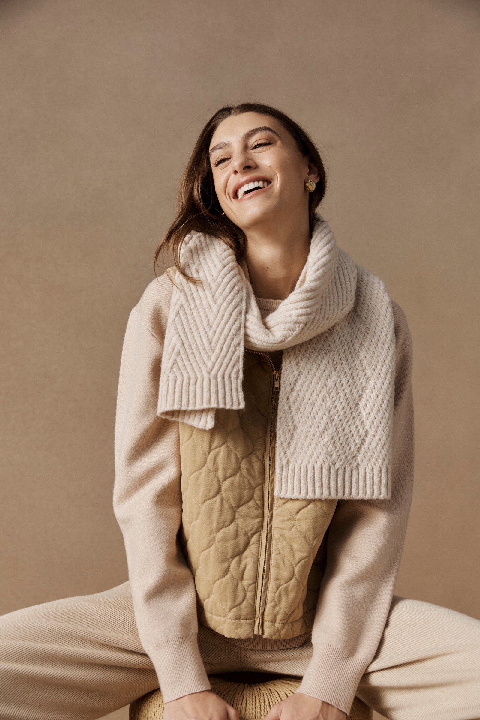 Sable Knit Scarf - Bisque