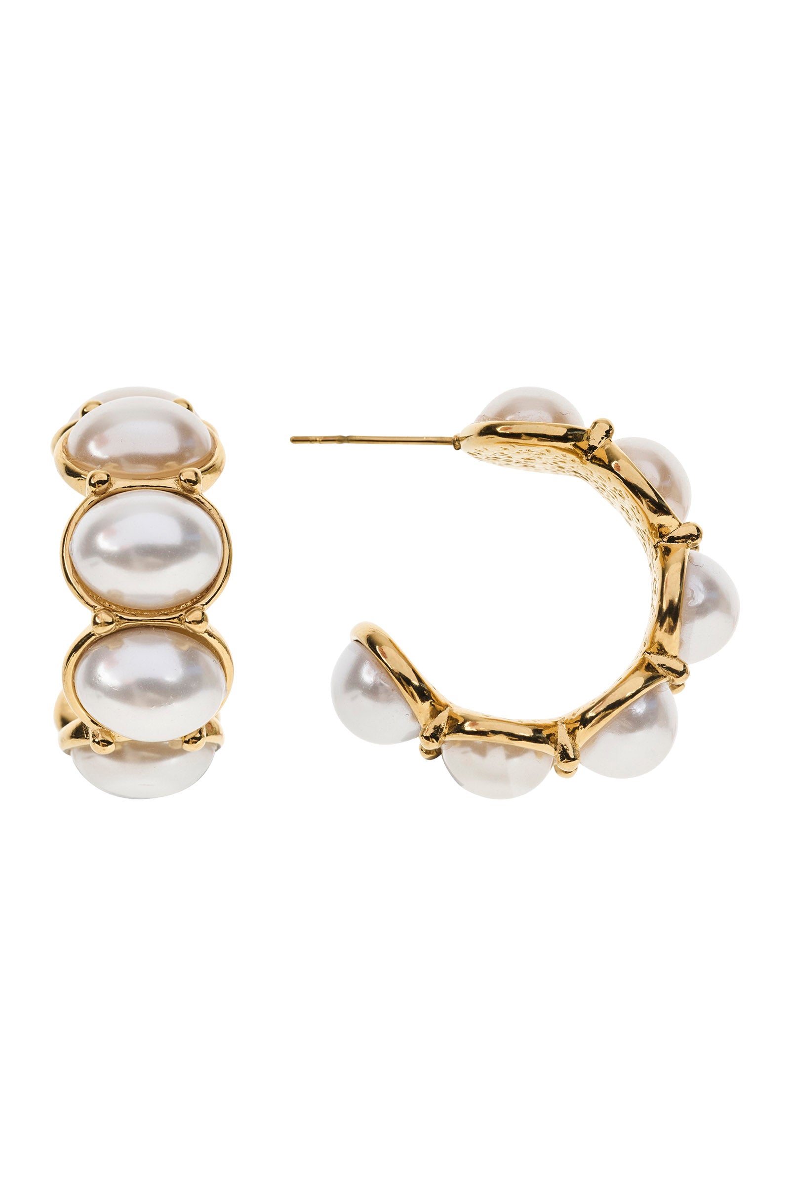 San Drop Earring - Pearl Hoop