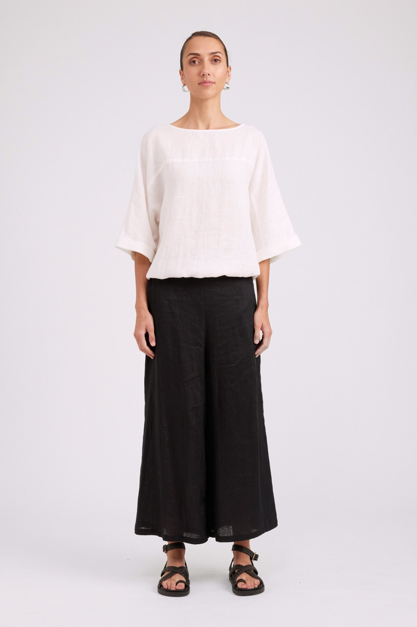Studio Button Top/Jacket - White