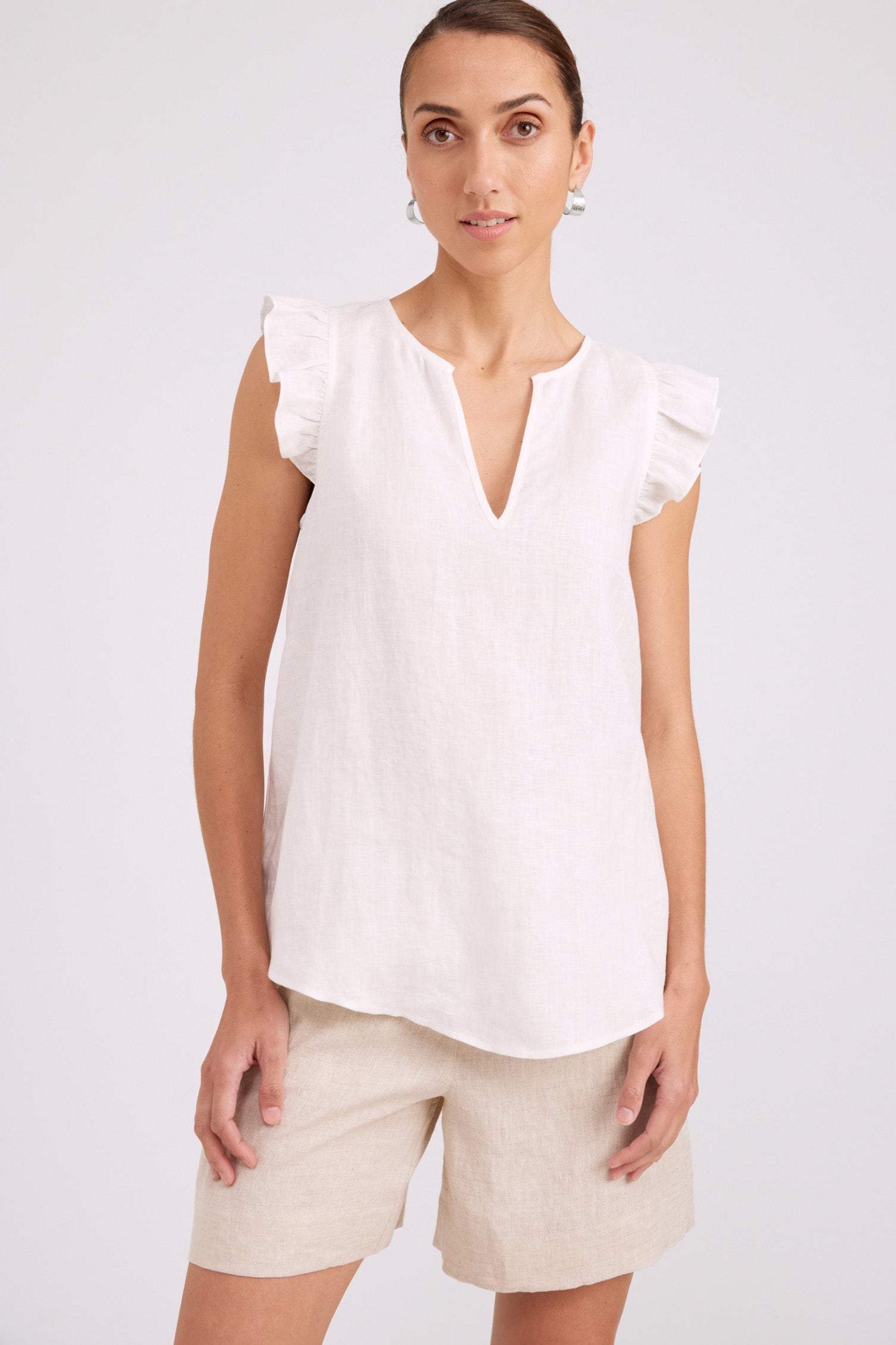 Studio Frill Tank - White