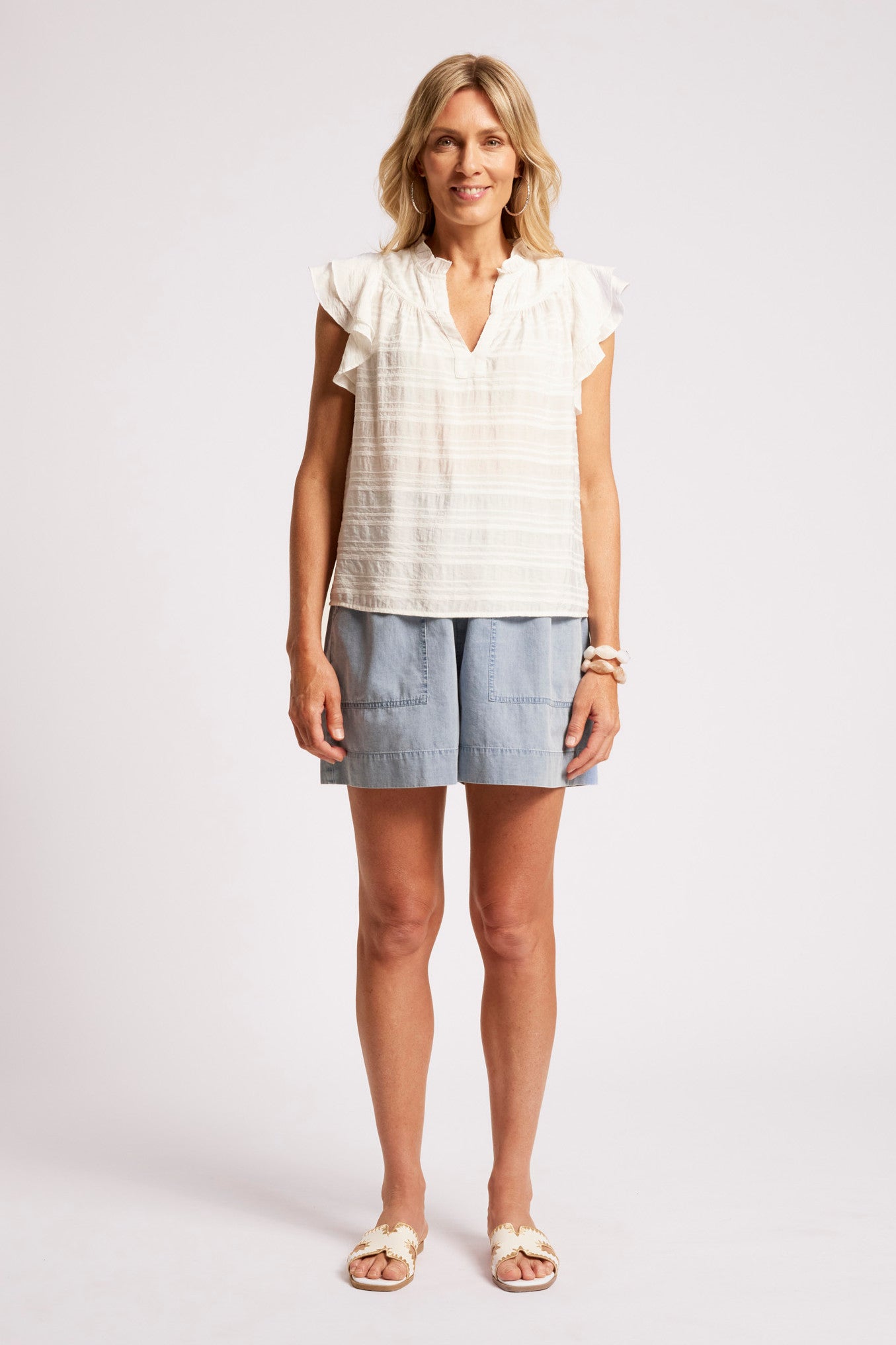 Sovana Frill Tank - White