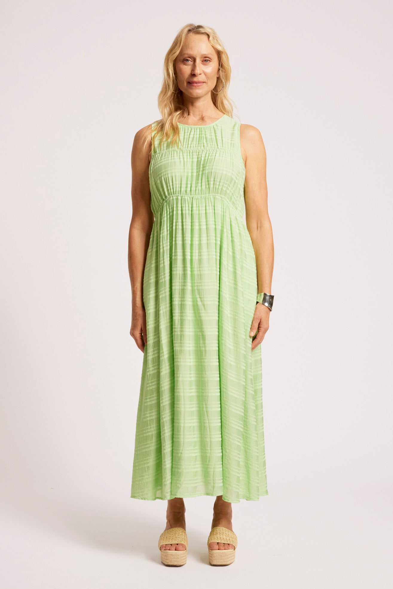 Sovana Ruched Maxi Dress - Mint