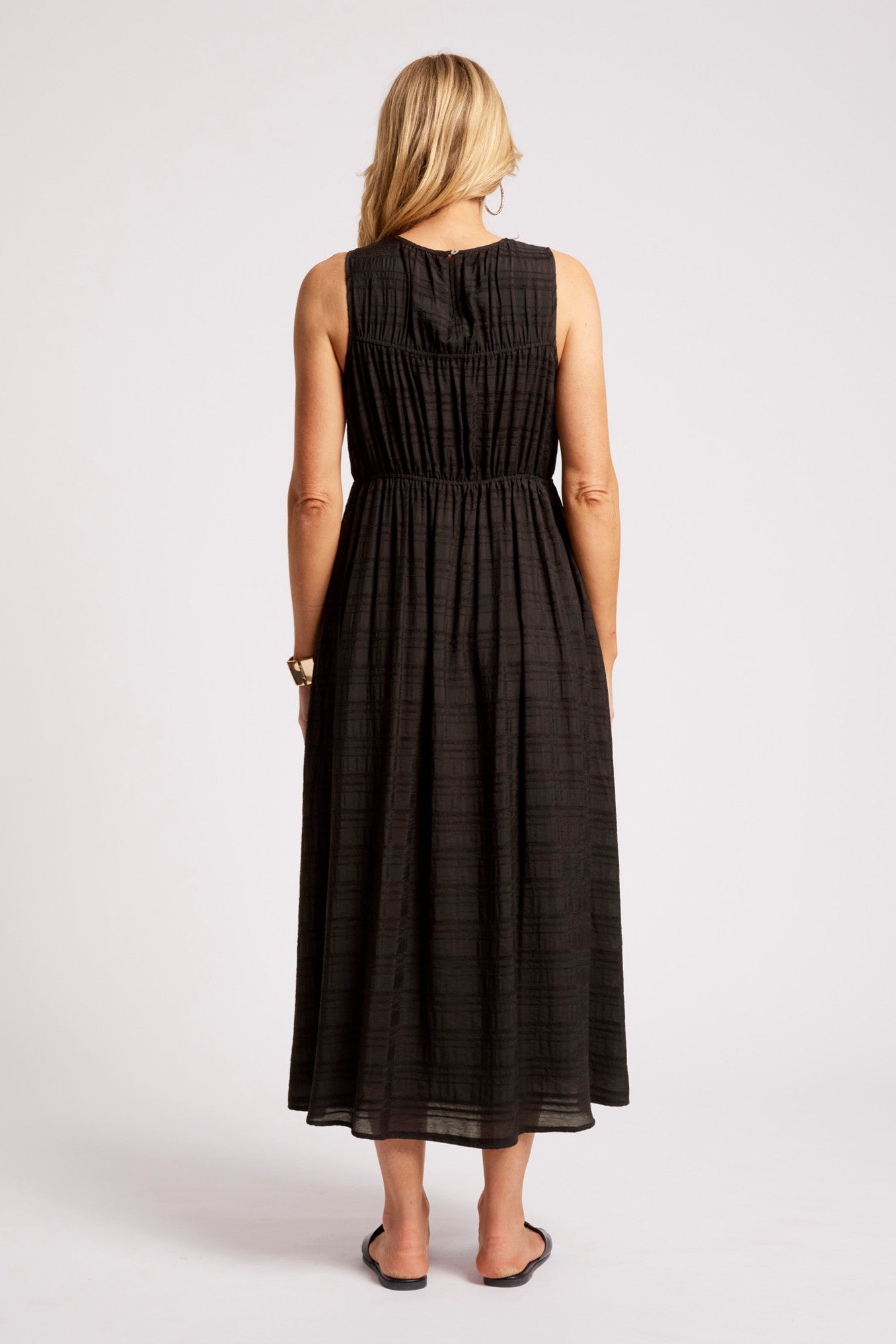 Sovana Ruched Maxi Dress - Black