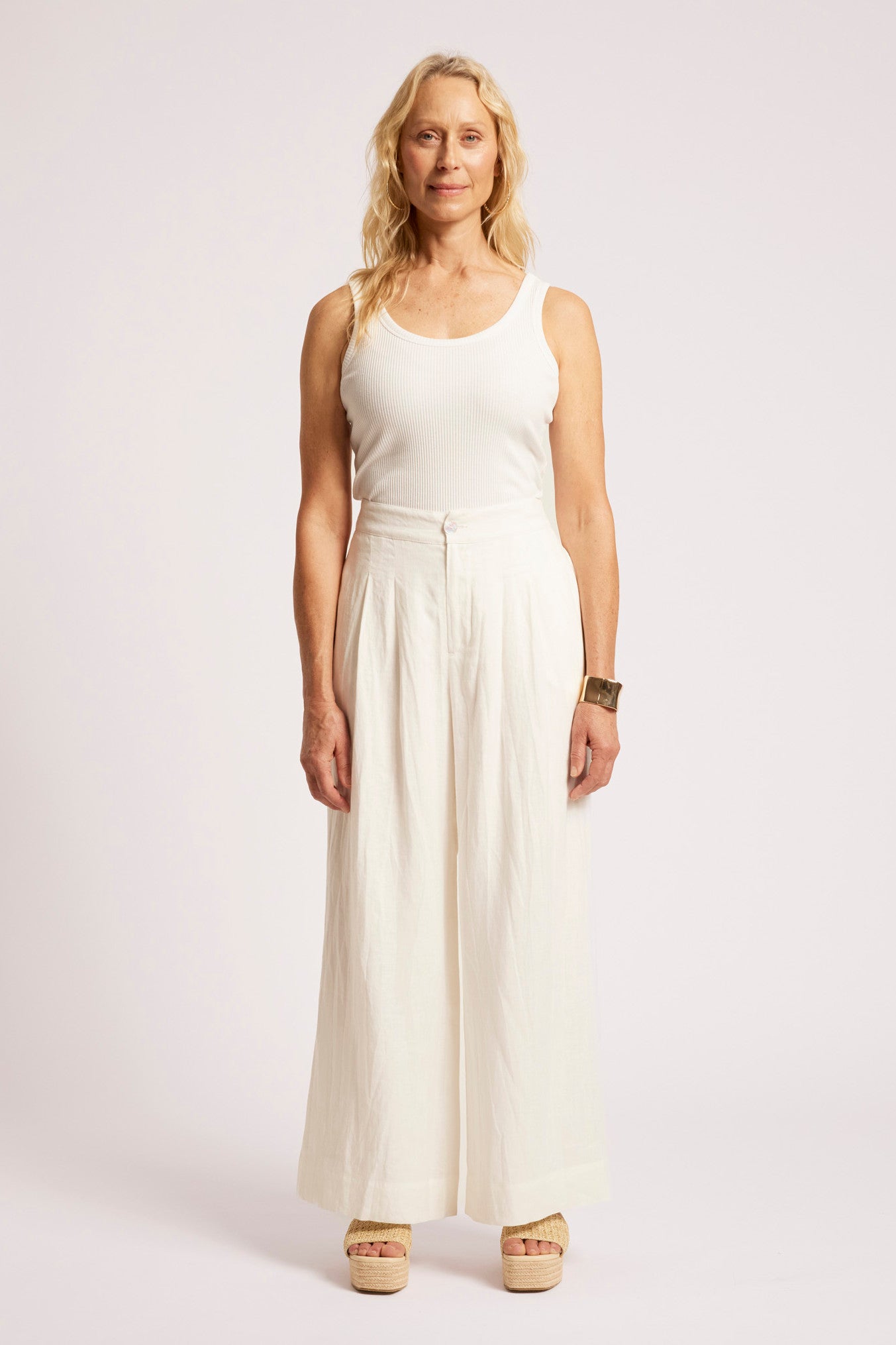 Cove Palazzo Pant - White