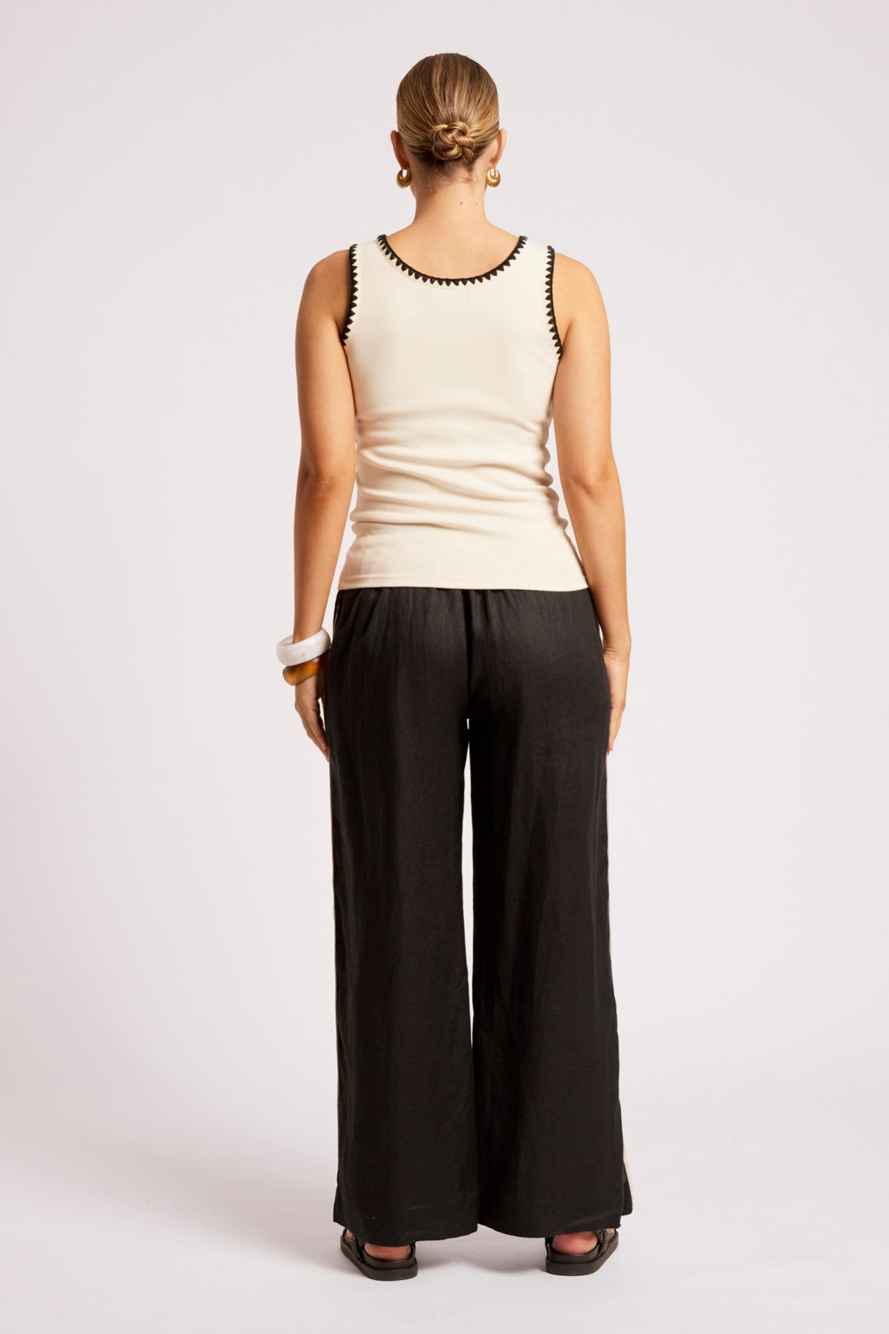 Maris Stitched Tank - Tusk / Black