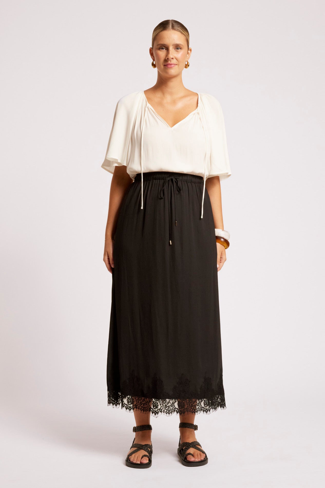 Drift Lace Skirt - Black