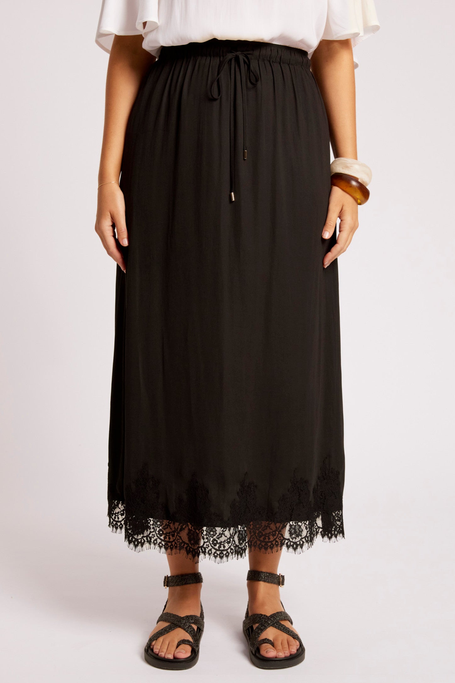 Drift Lace Skirt - Black