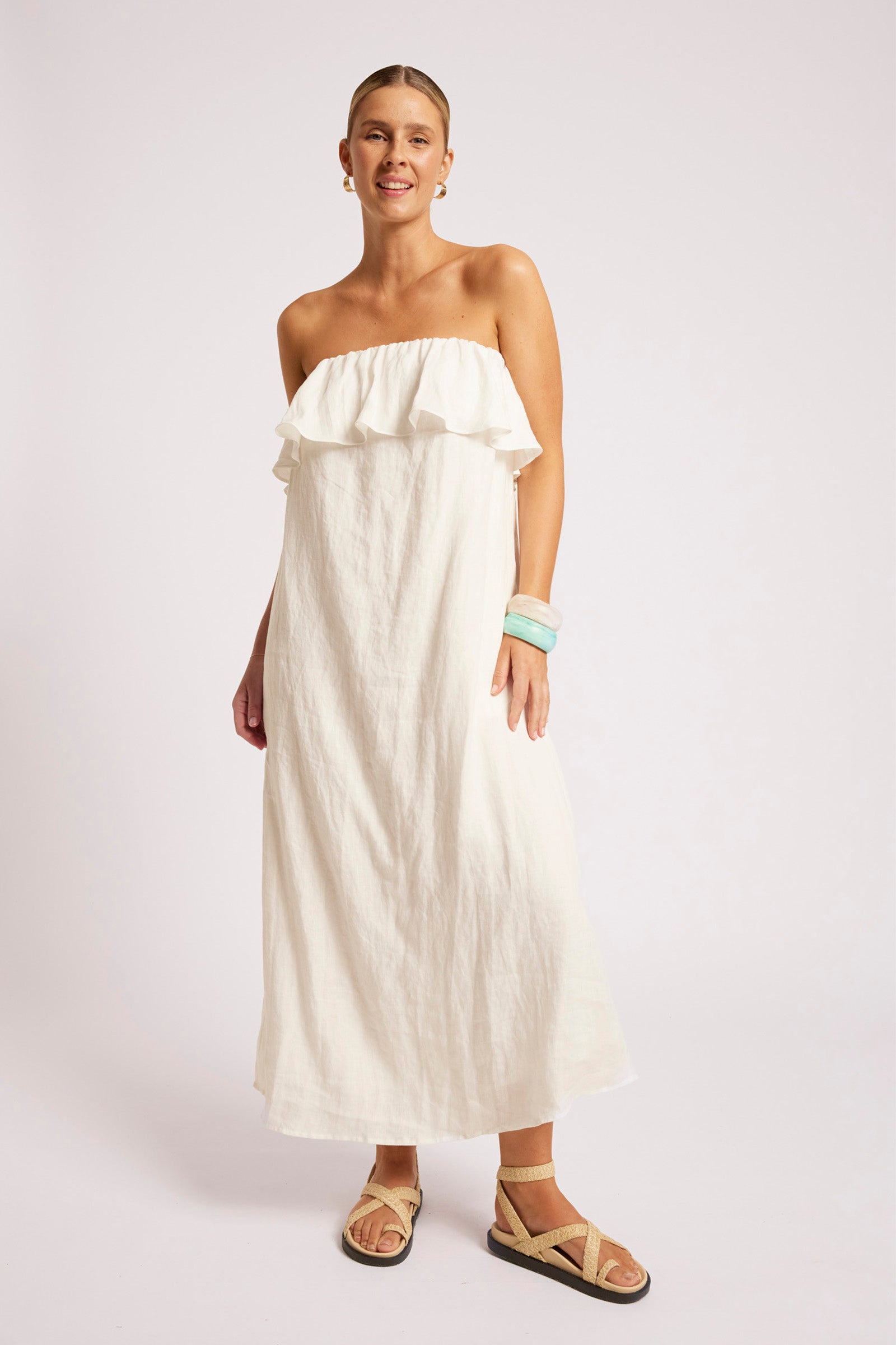 Maris Strapless Dress - White