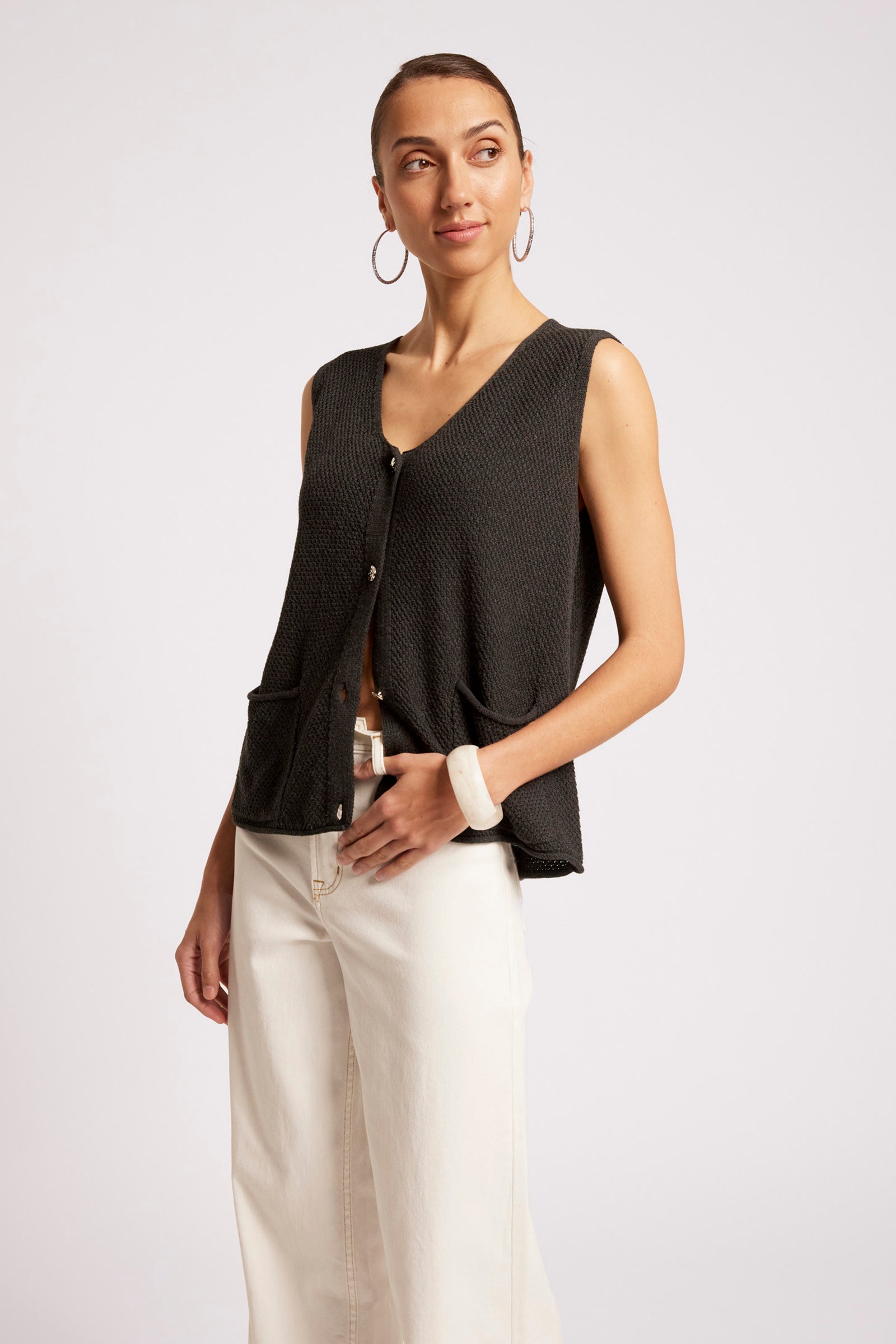 Maris Knit Vest - Black