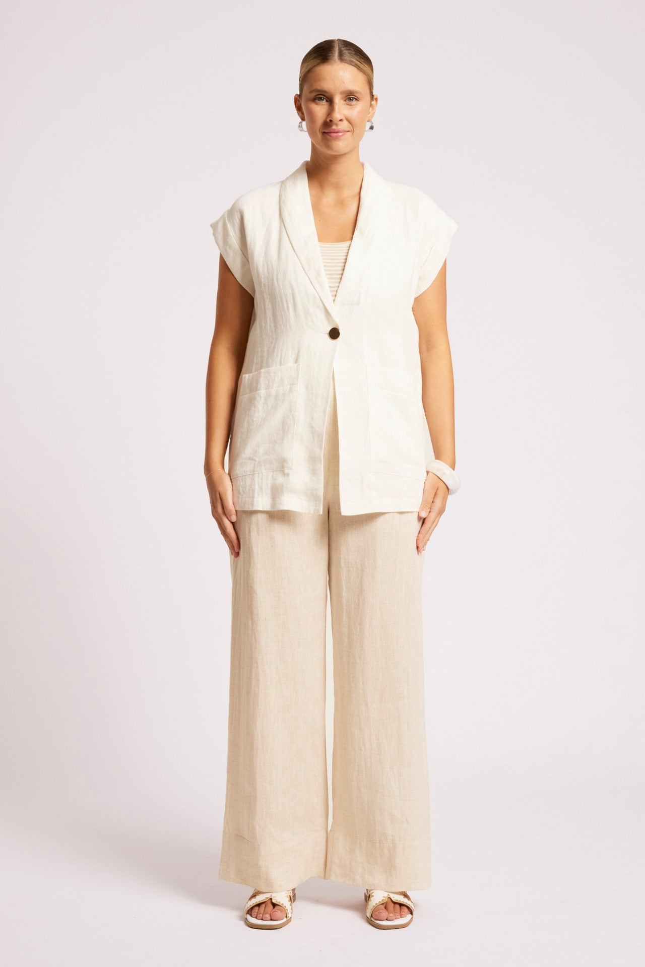 Maris Blazer Vest - White