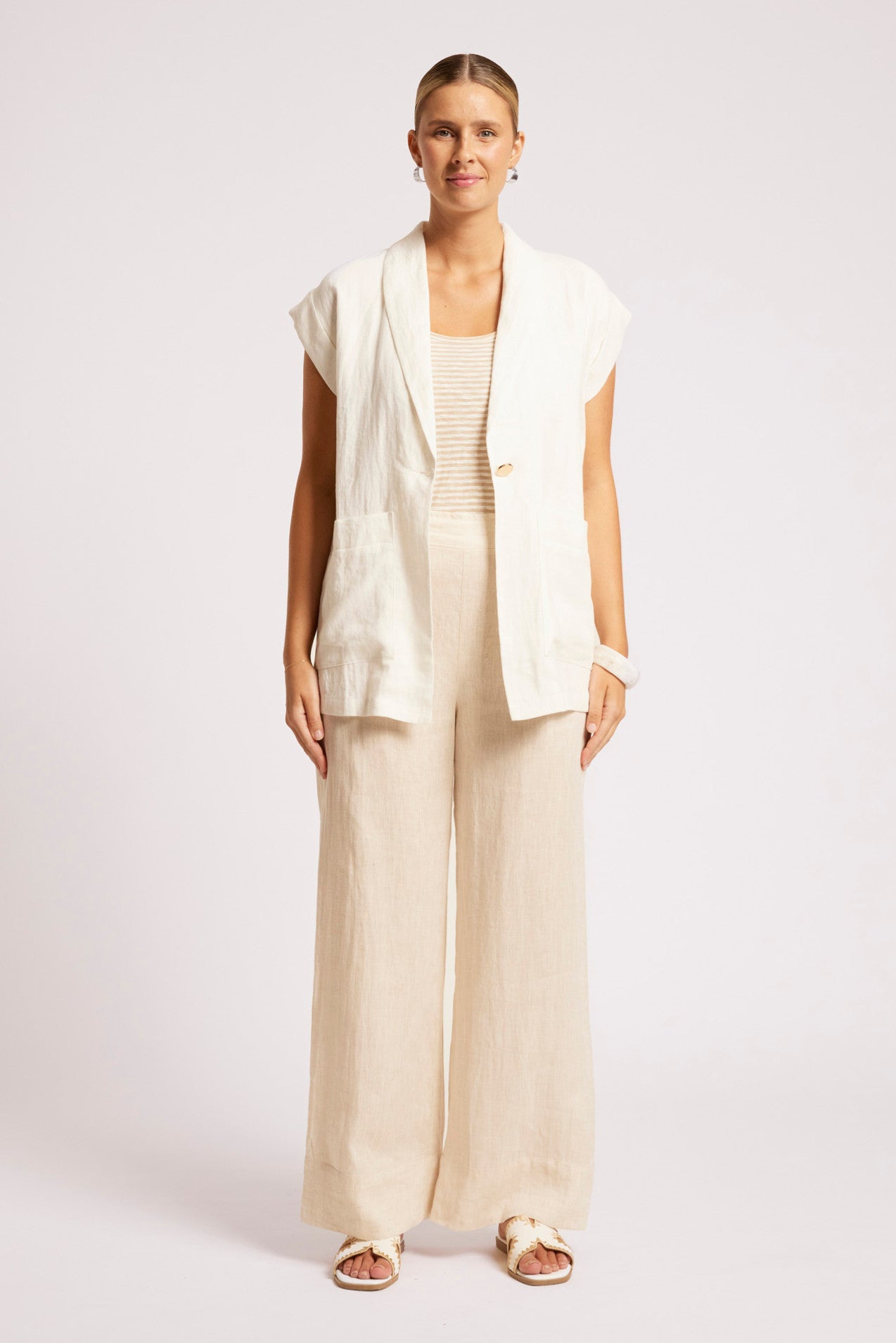 Maris Blazer Vest - White