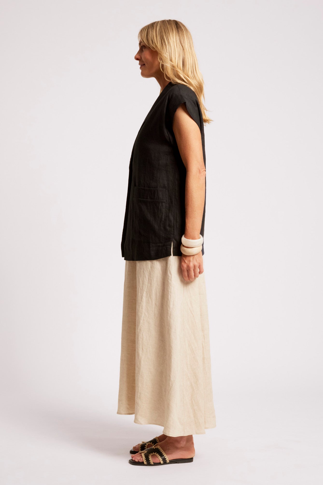Maris Blazer Vest - Black