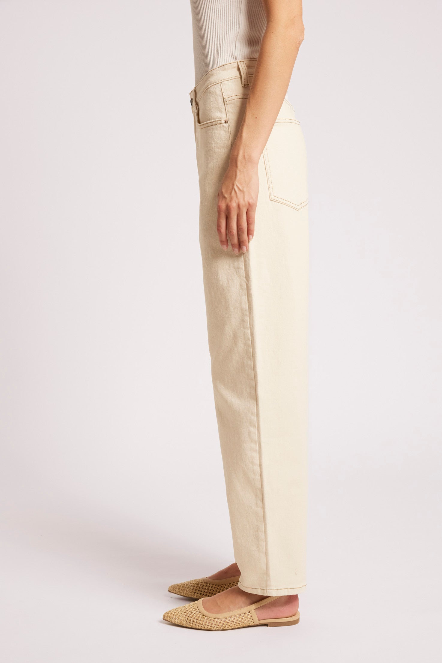 Maris Barrel Denim Jean - Clay