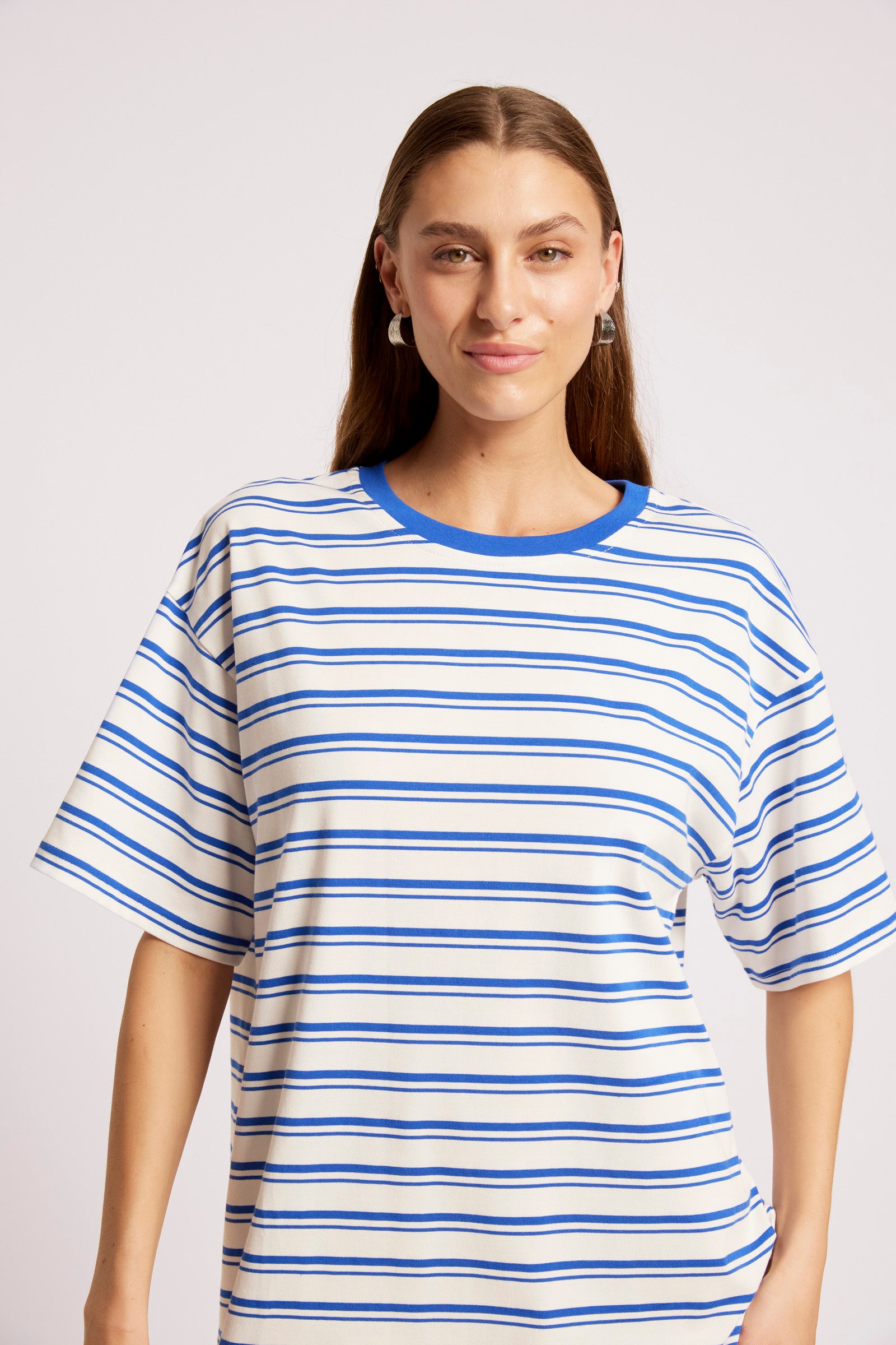Paloma Striped Dress - Azure / White