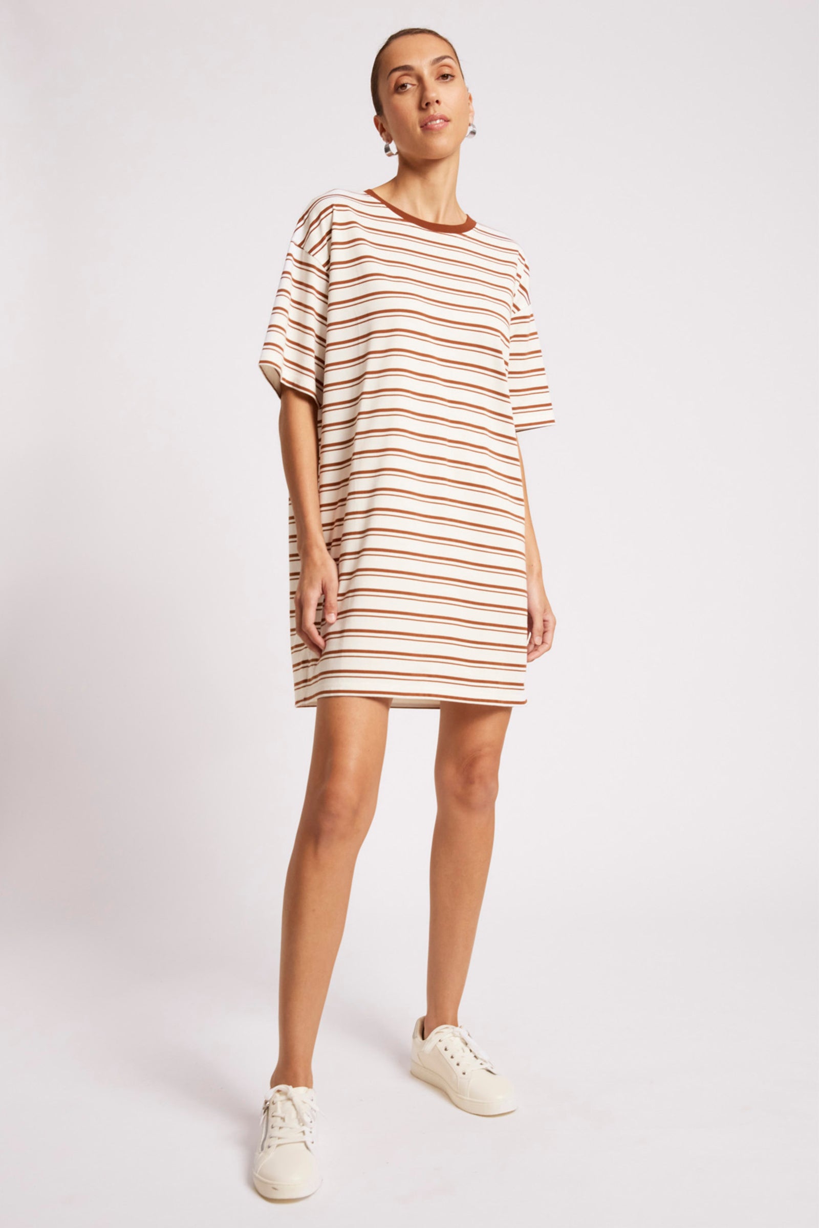 Paloma Striped Dress - Dune / White
