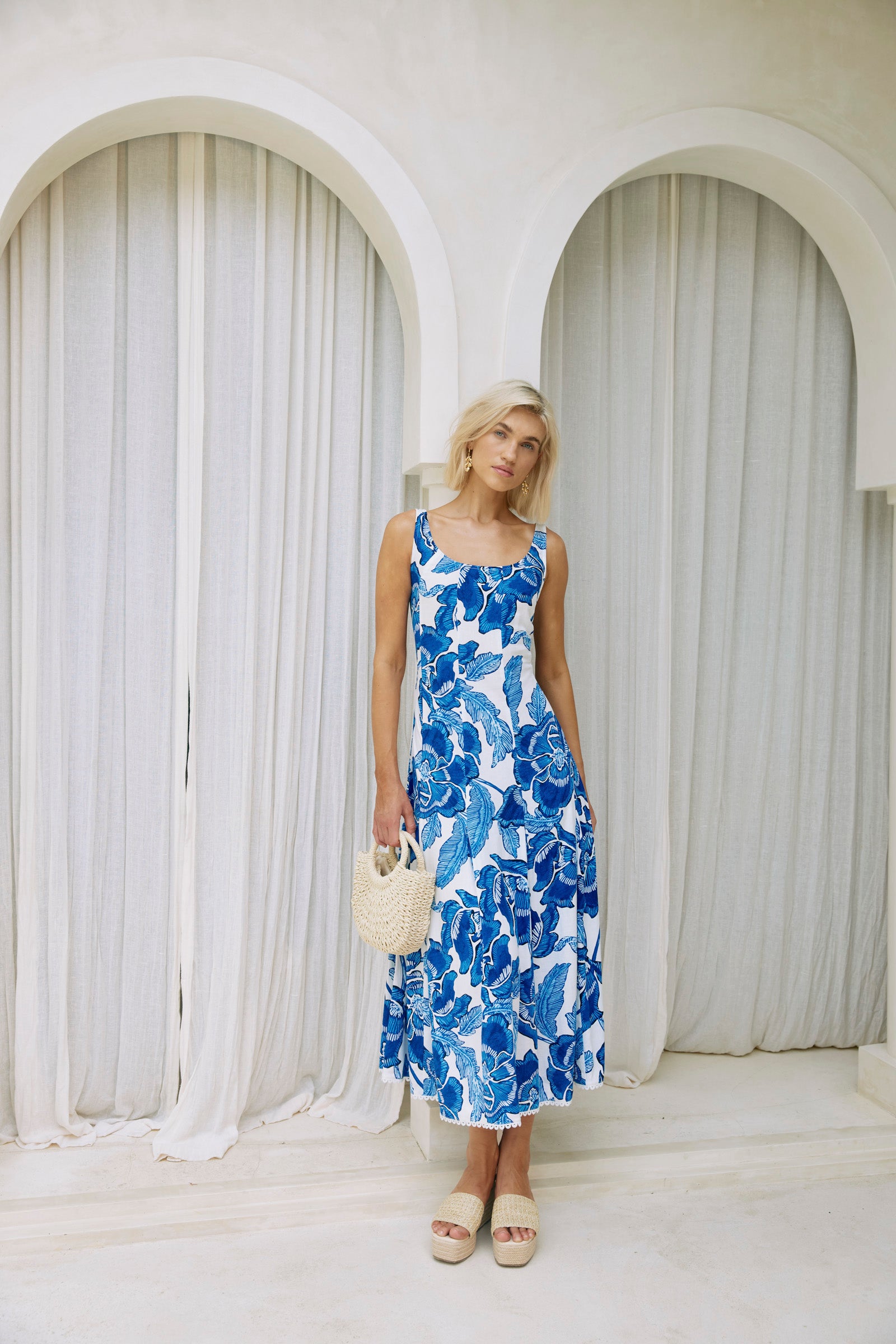 Gaia Tank Maxi Dress - Azure