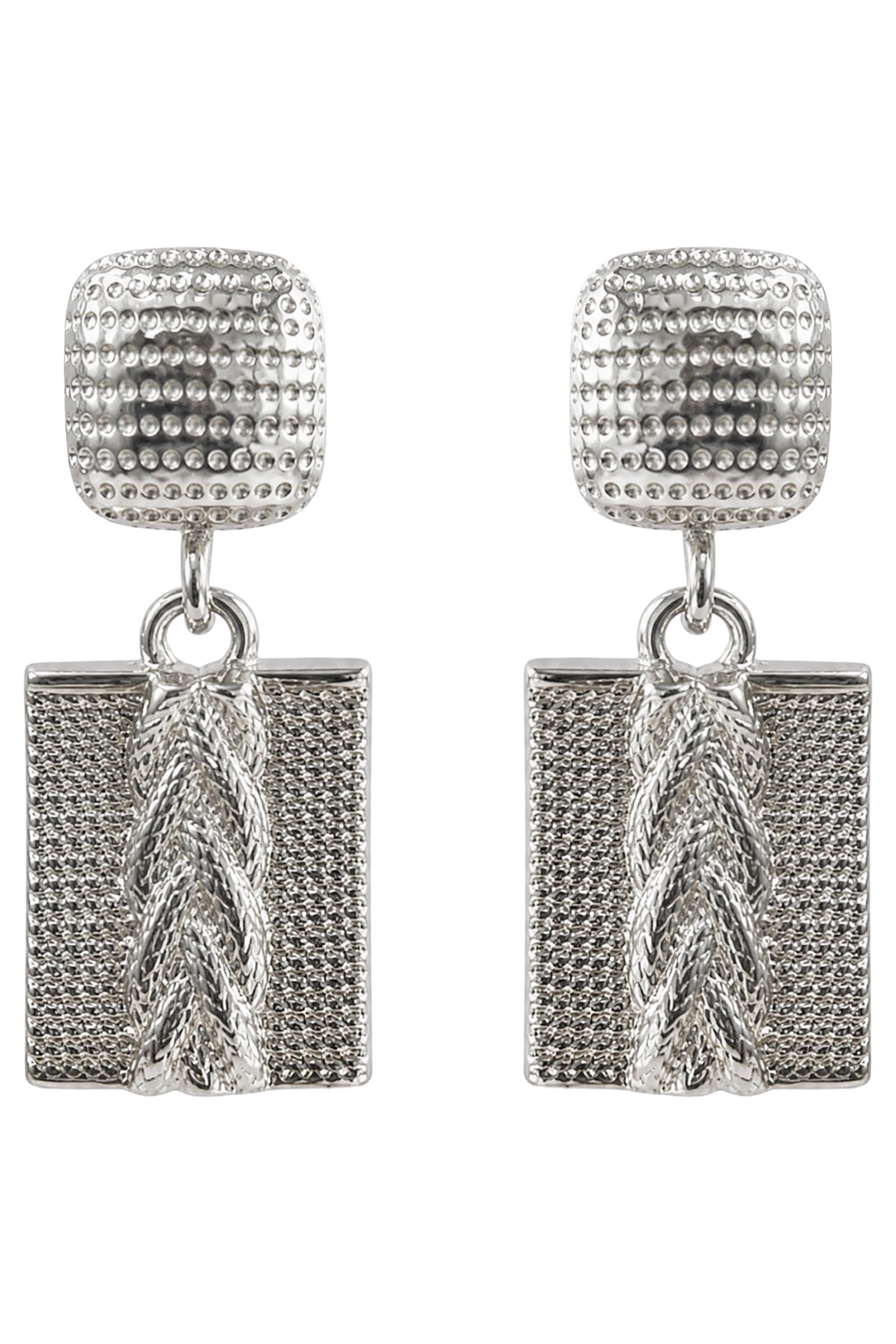 Dusk Earring - Silver Square