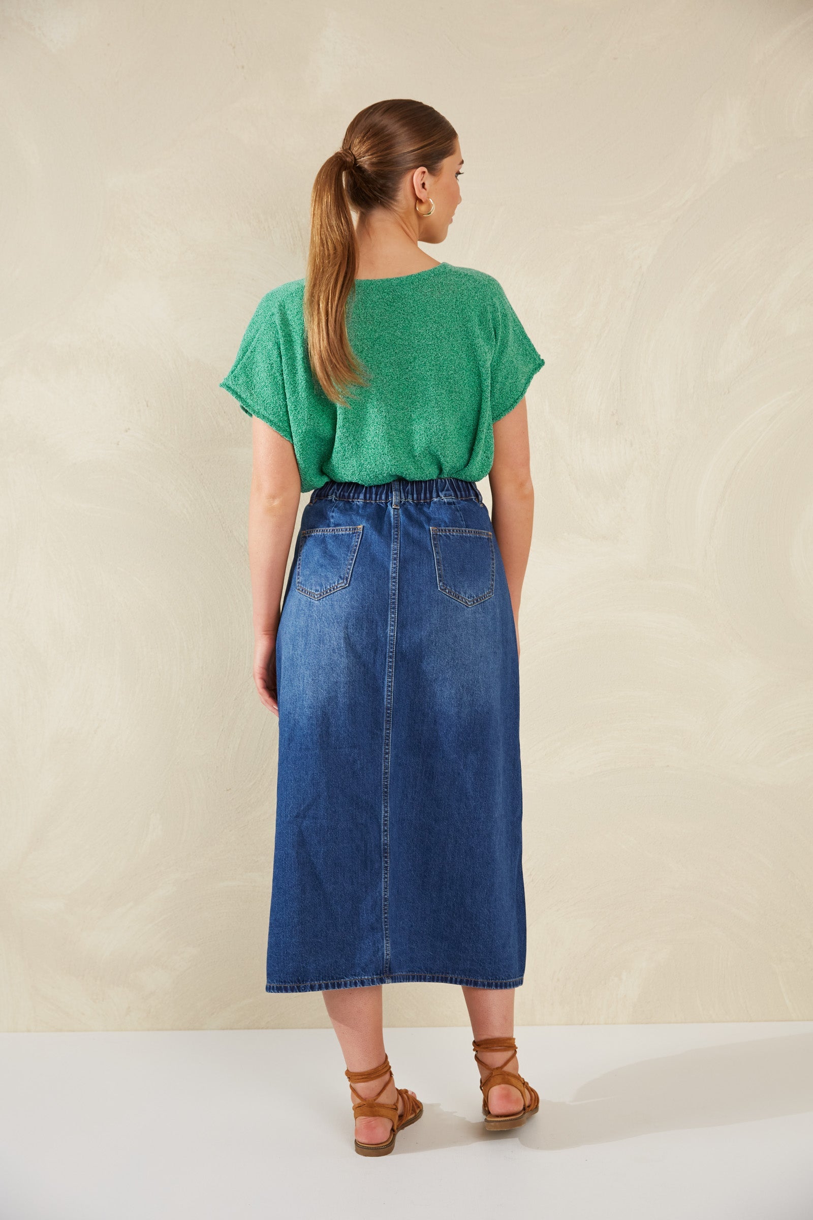 Dalton Denim Skirt - Indigo - eb&ive Clothing - Denim Skirt Mid